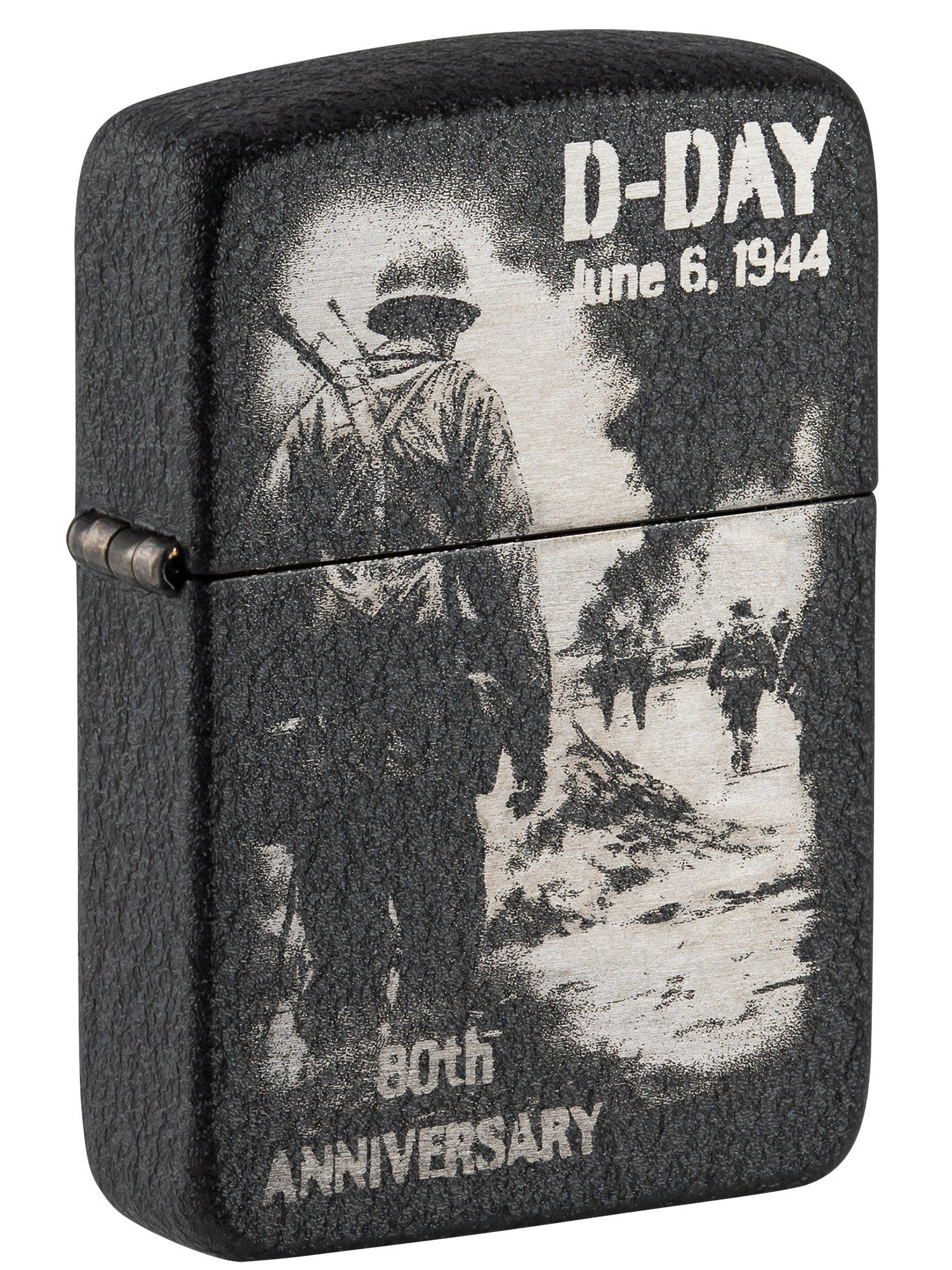 Zippo Lighter: D-Day 80th Anniversary Collectible - Black Crackle 