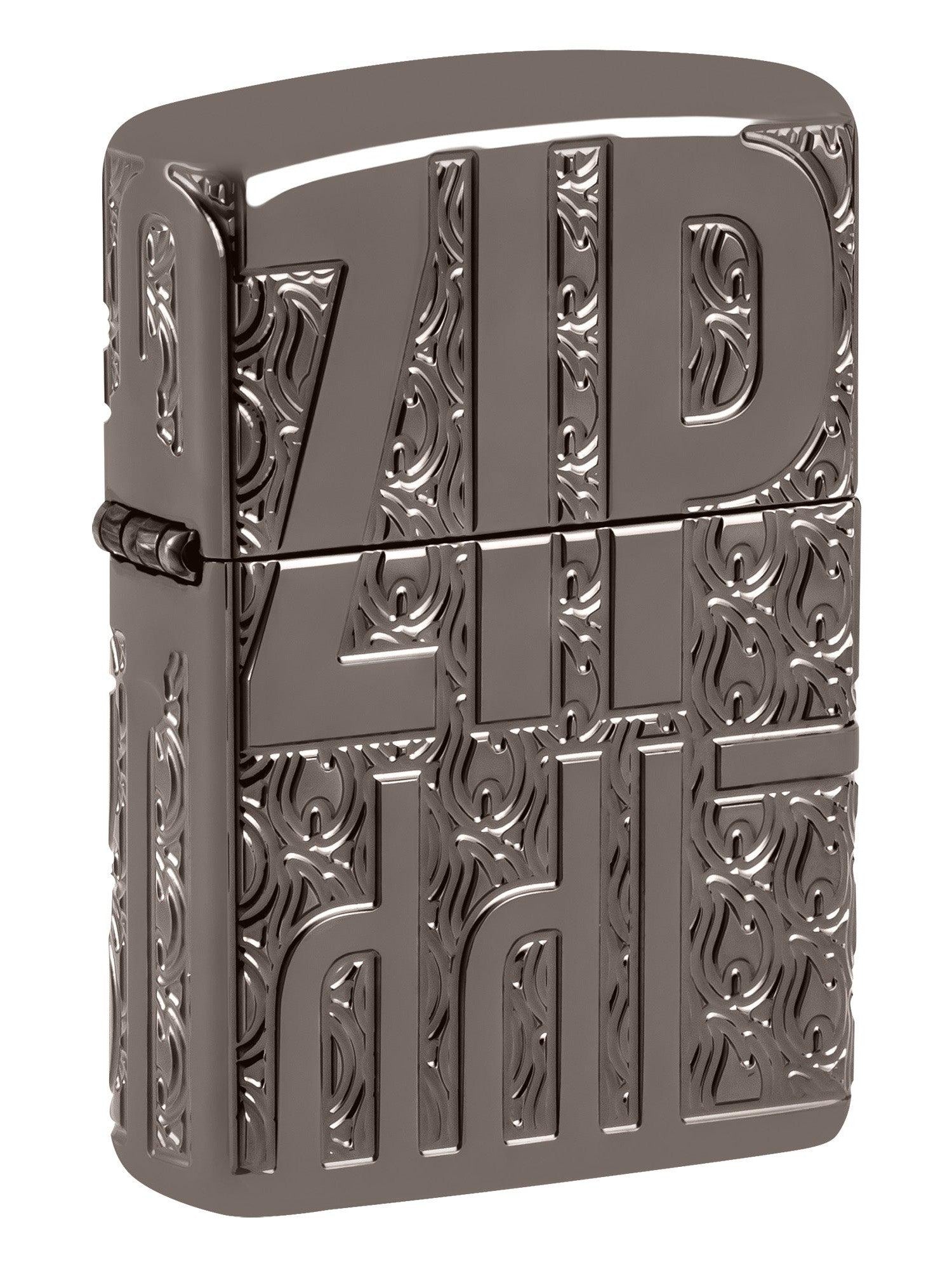 Zippo Lighter: Armor MultiCut, Reverse Carve Zippo - Black Ice