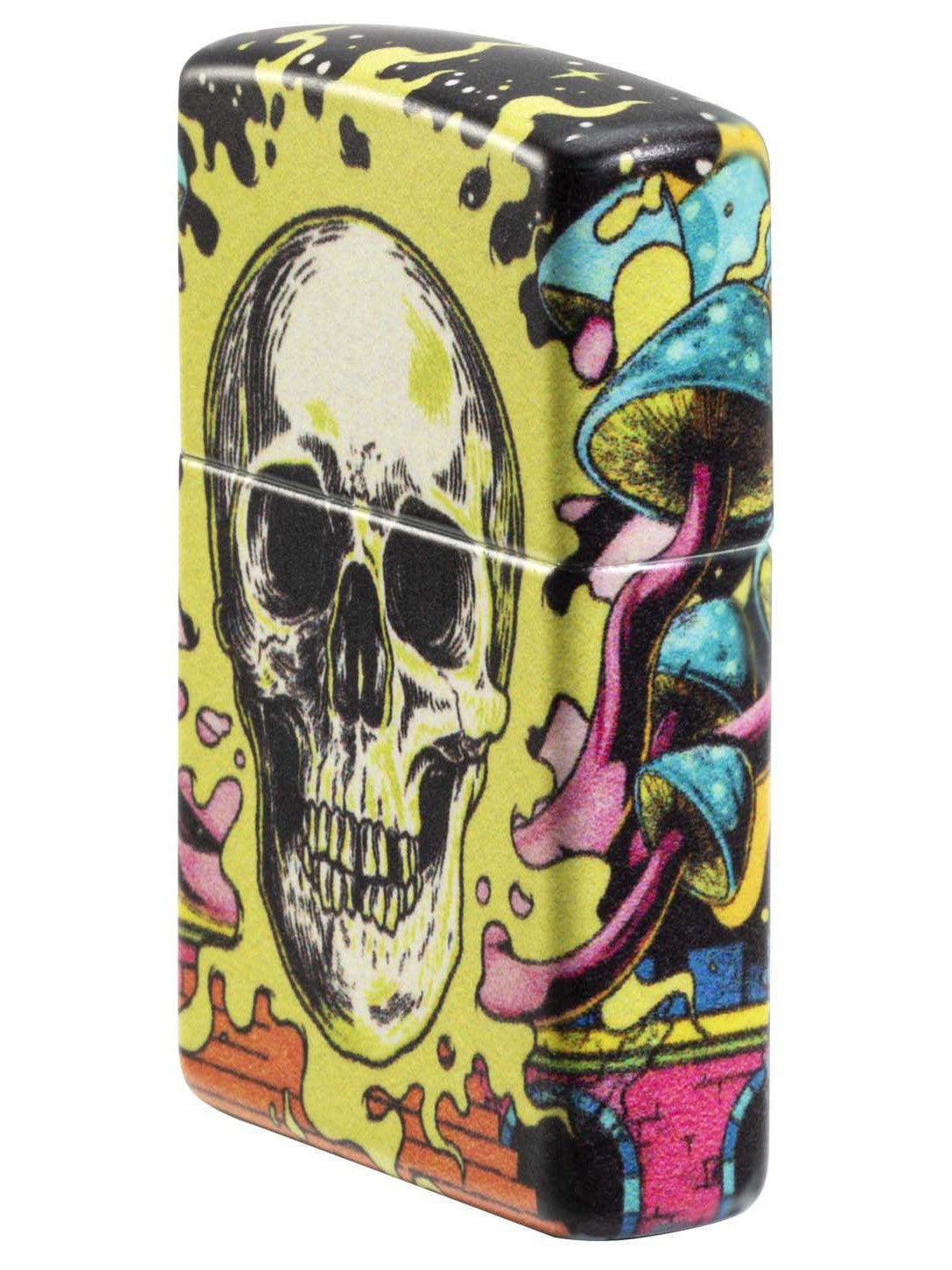 Zippo Lighter: Skull with Mushrooms, Glow in the Dark - 540 Color 48640