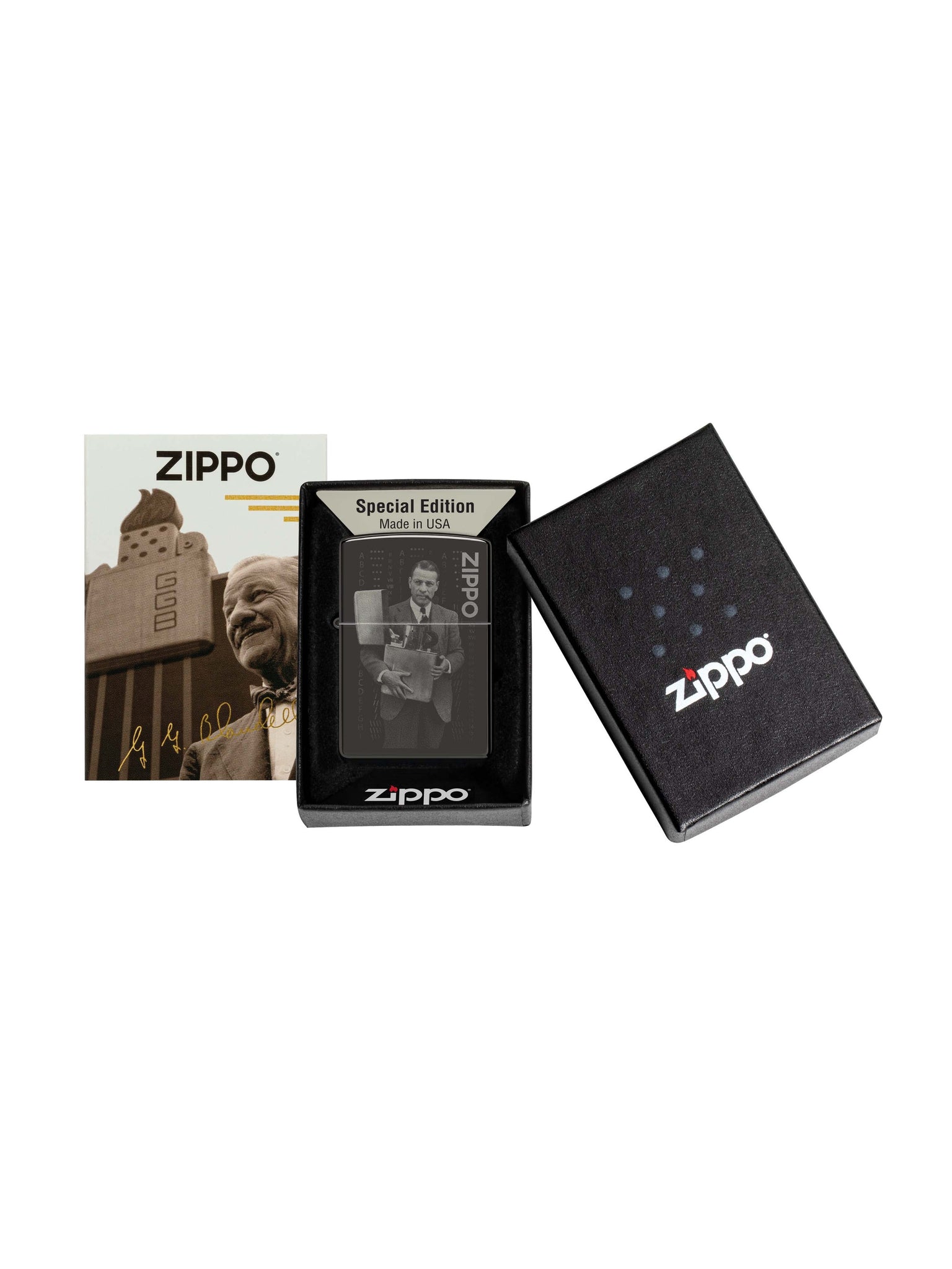Zippo Lighter: 2023 Founder's Day Commemorative - High Polish Black 48702