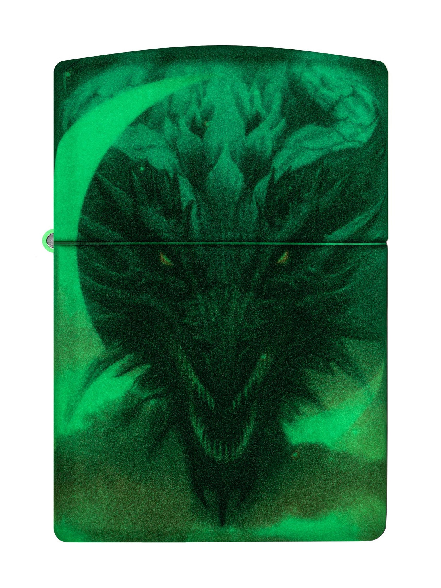 Zippo Lighter: Dragon with Moon - Glow-in-the-Dark Green 48934