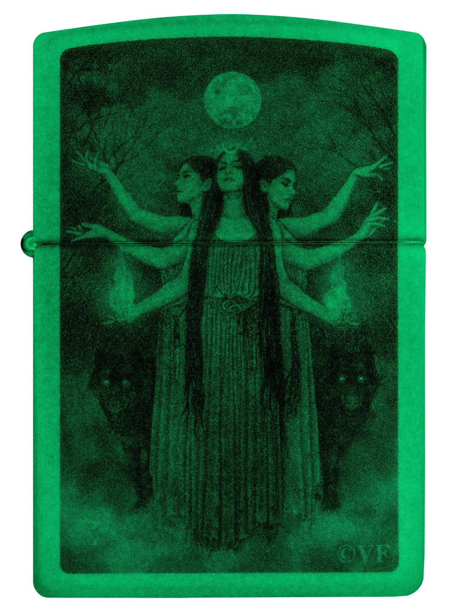 Zippo Lighter: Goddess Hecate by Victoria Francés - Glow-in-the-Dark Green 48950