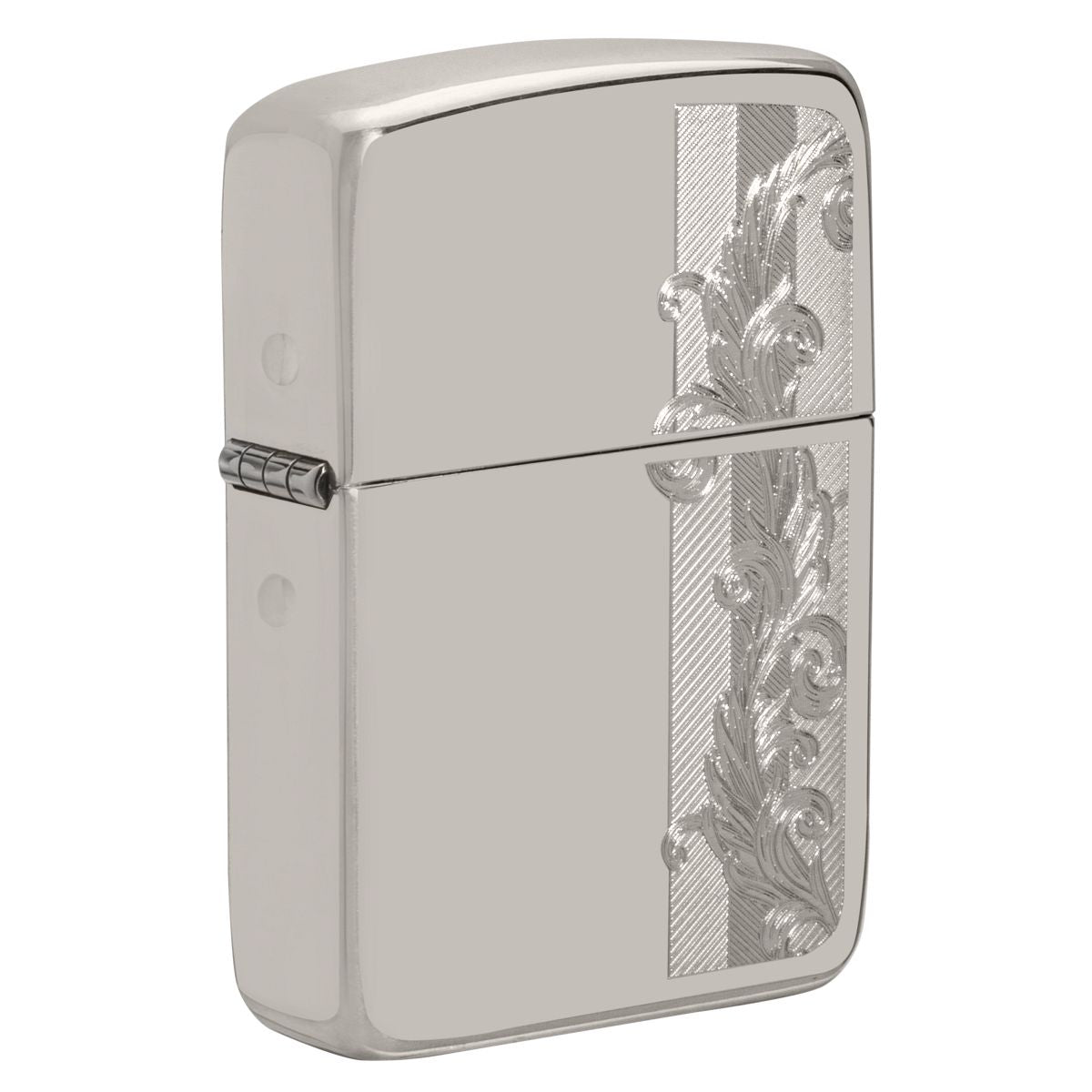 Zippo Lighter: Sterling Silver Herringbone Filigree - Hand Satin