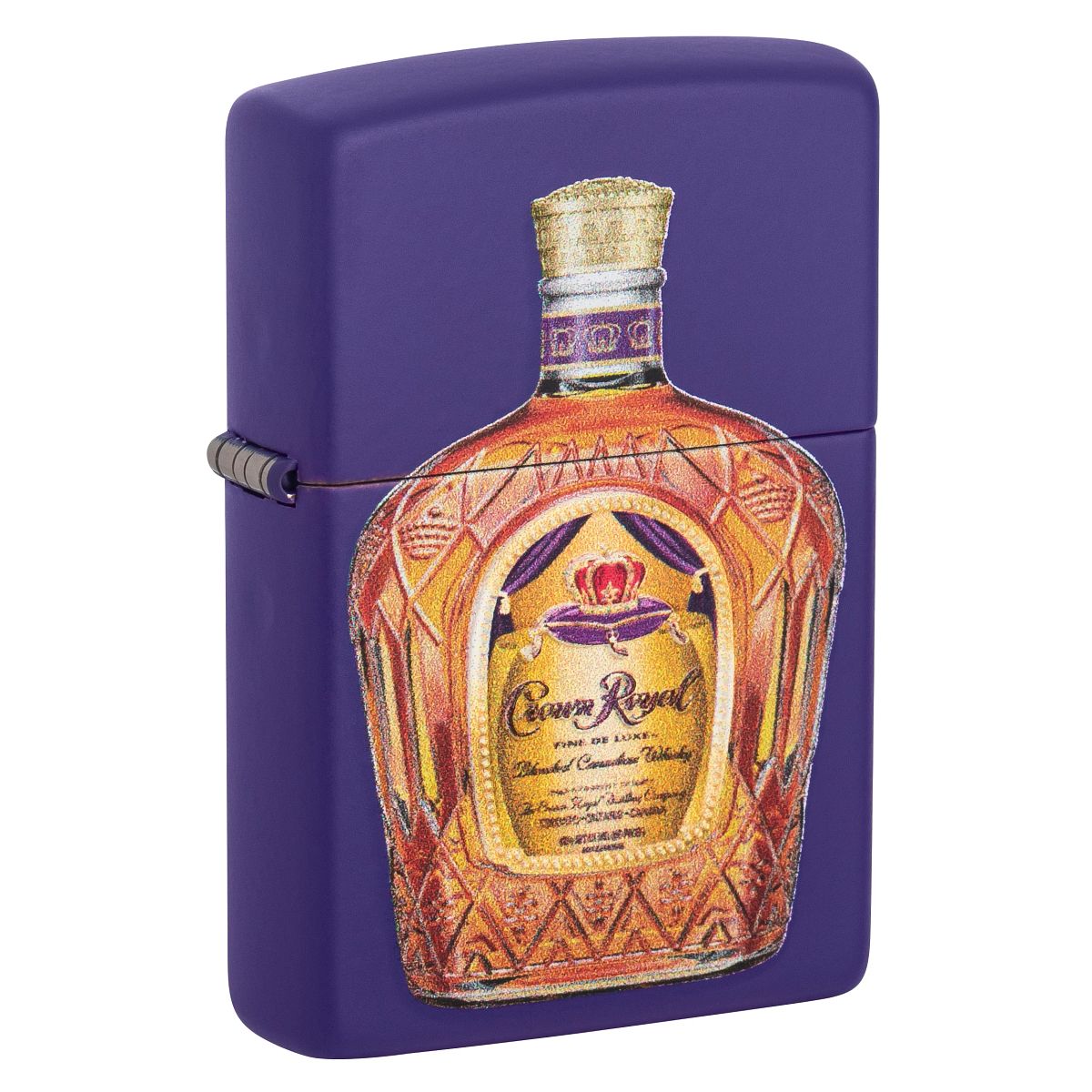Zippo Crown Royal Lighter with Pouch, Texture Print - Purple Matte