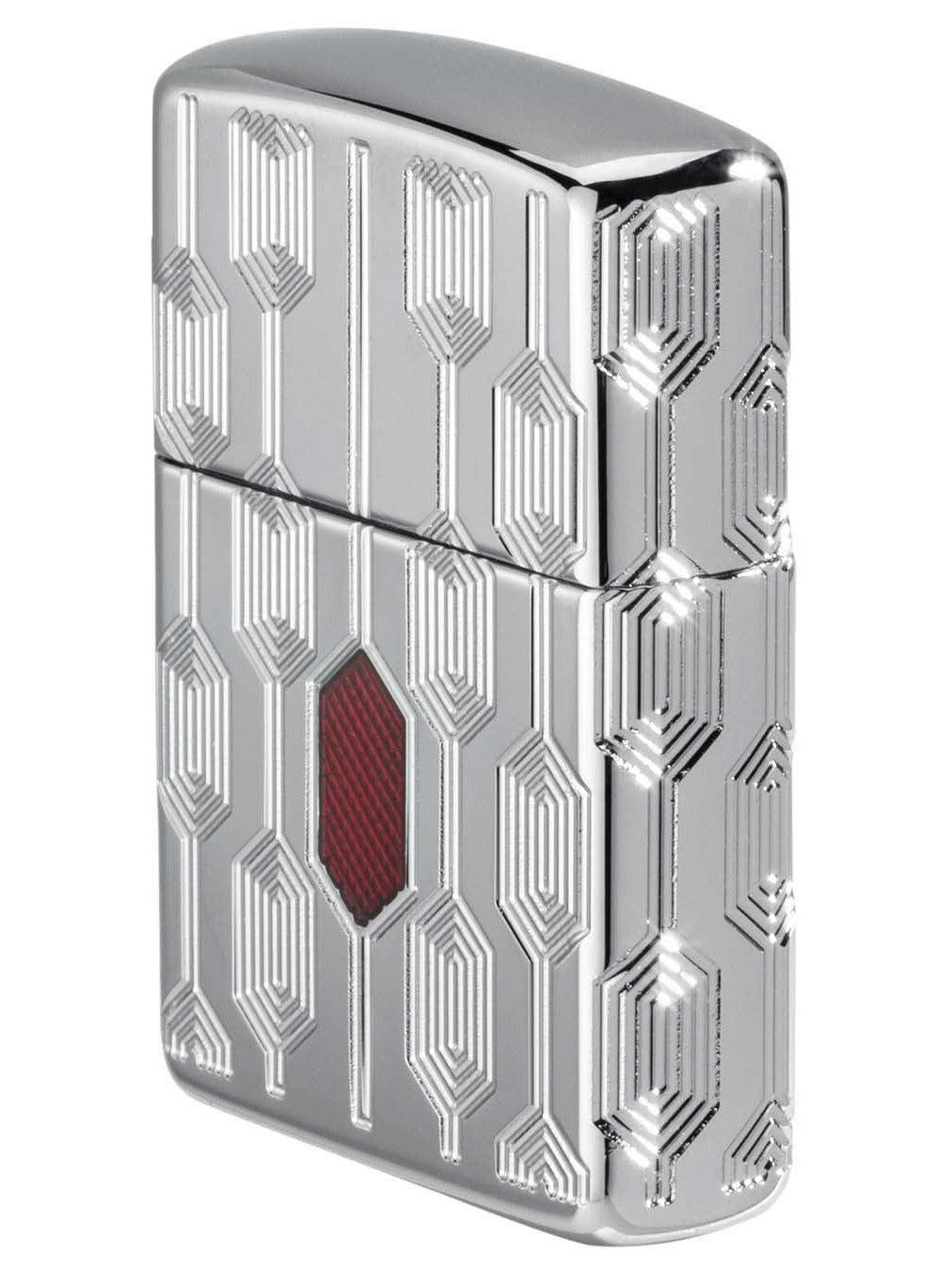 Zippo Lighter: Armor Deep Carve Multicut Pattern - High Polish Chrome 49881