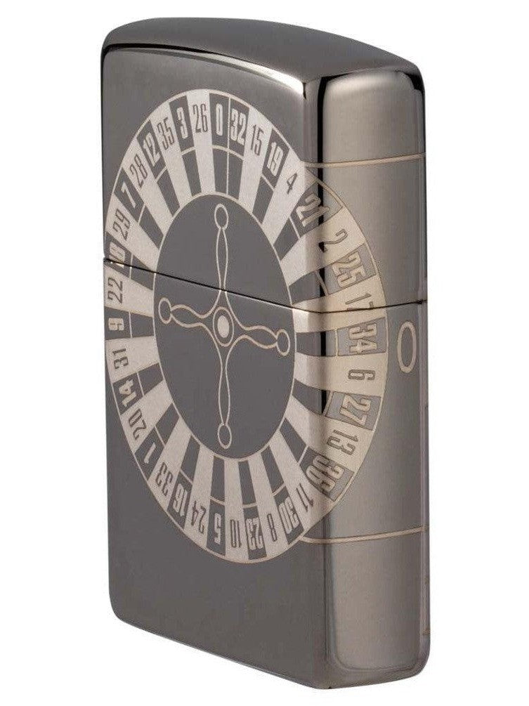 Zippo Lighter: Roulette Table, Laser 360 - Black Ice 81352