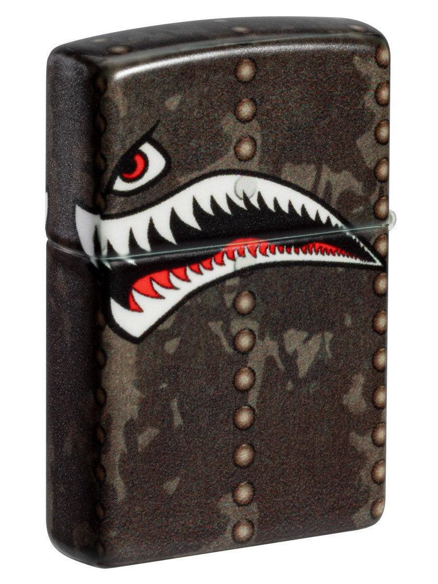 Zippo Lighter: Fighter Plane Nose Art, Shark Teeth - 540 Color 81434