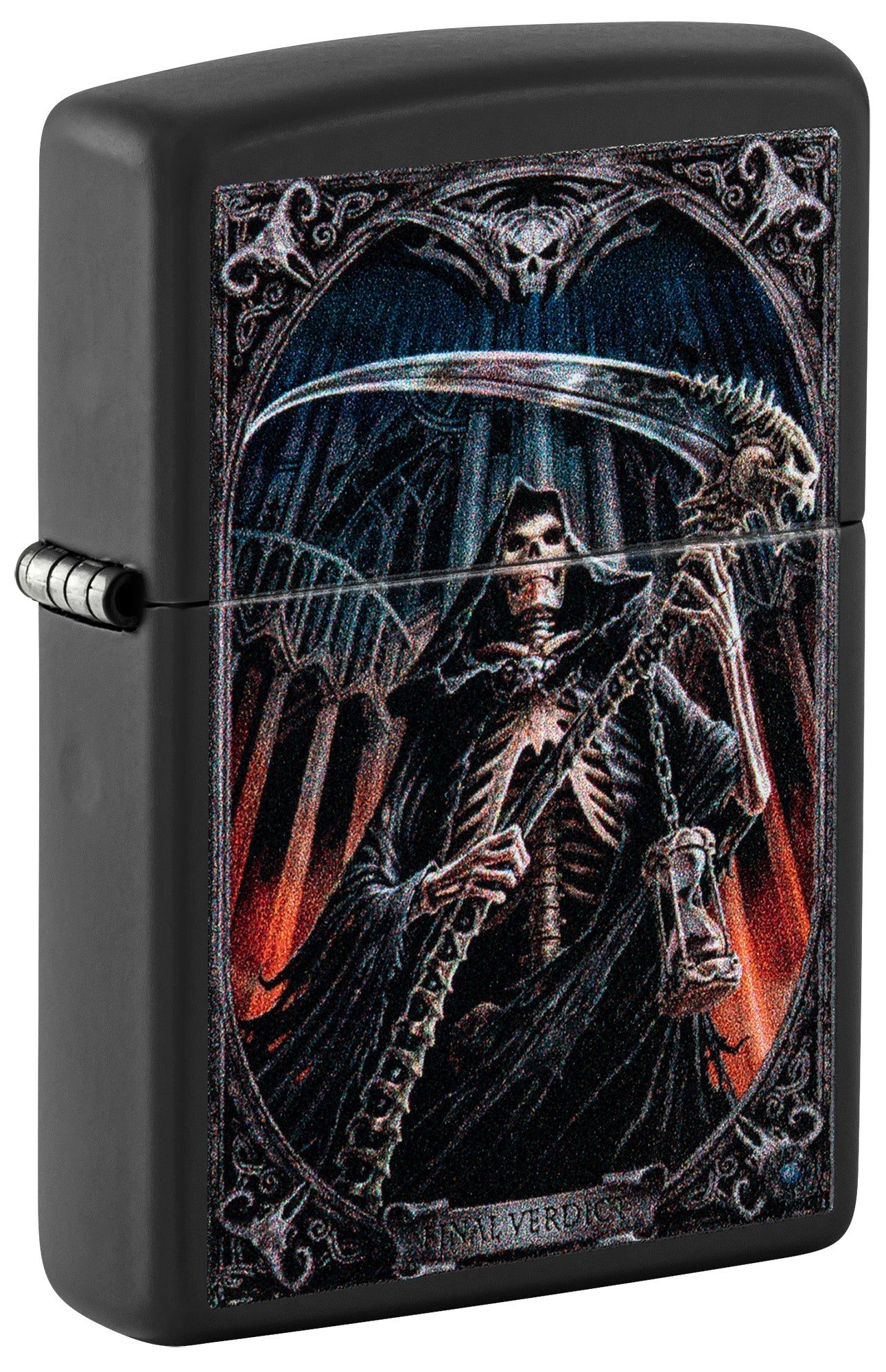Zippo Lighter: Anne Stokes Skeleton Grim Reaper - Black Matte 81497