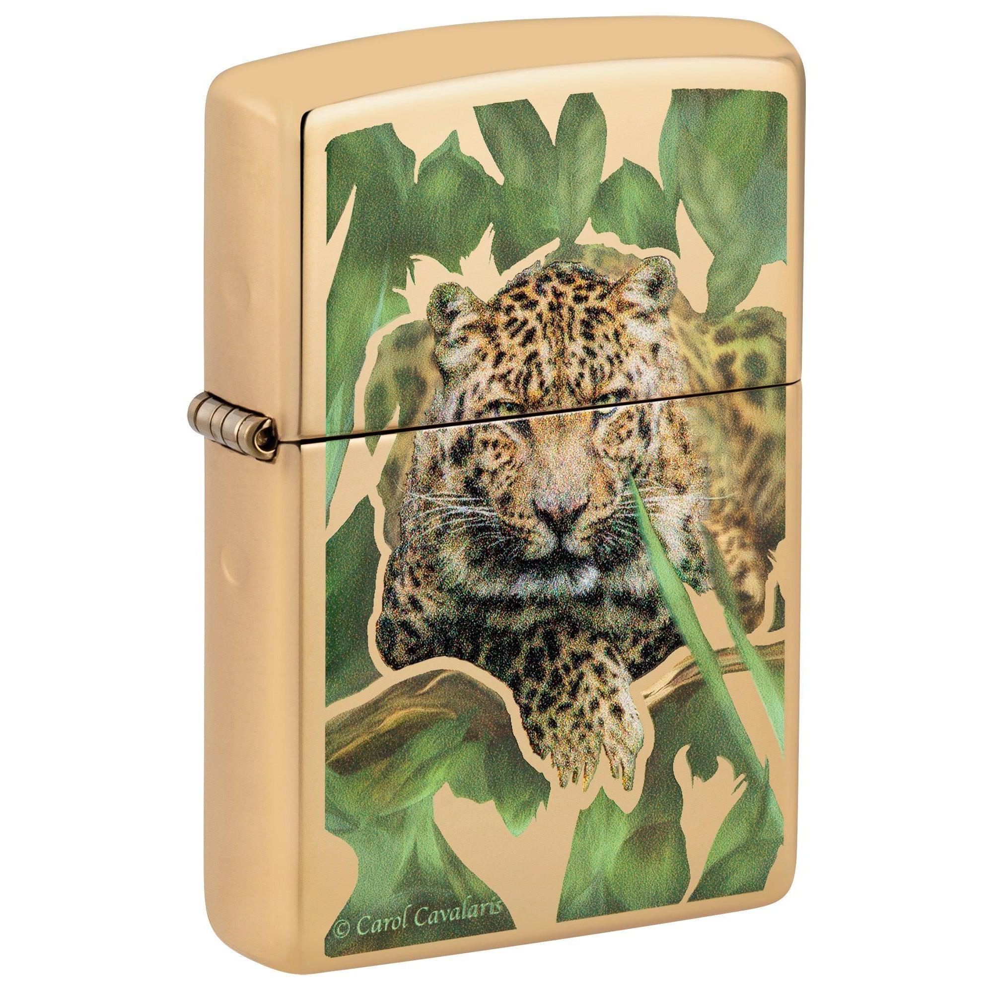 Zippo Lighter: Cheetah by Carol Cavalaris - High Polish Zippo Lighter: Cheetah by Carol Cavalaris - High Polish