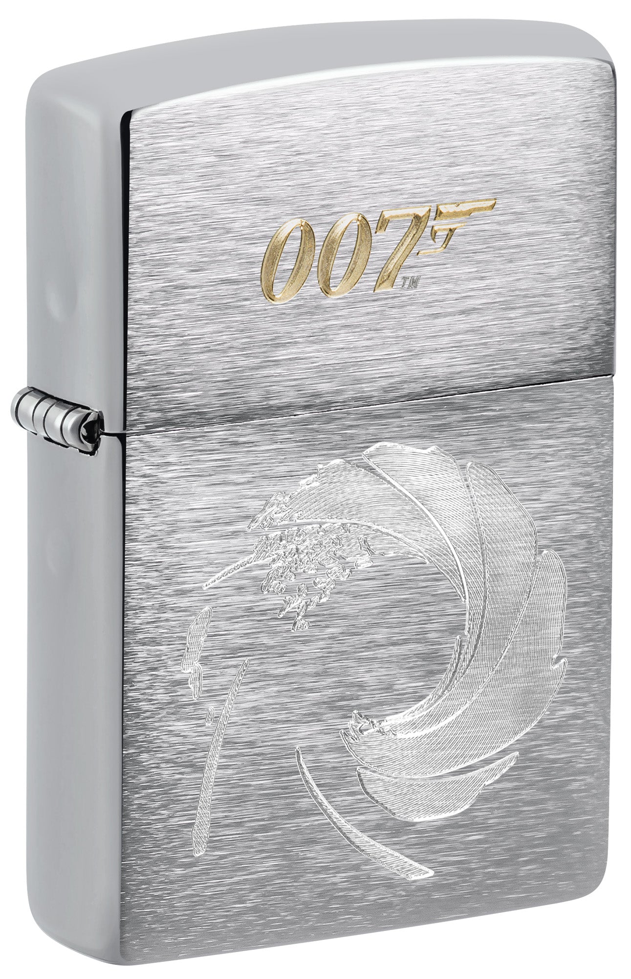 Zippo Lighter: James Bond 007 Logo, Engraved - Brushed Chrome 81517