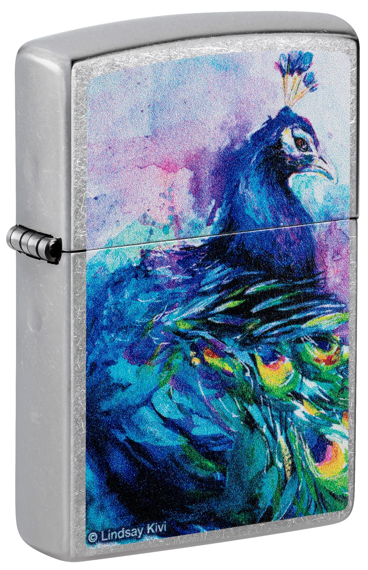Zippo Lighter: Peacock by Lindsay Kivi - Street Chrome 81525