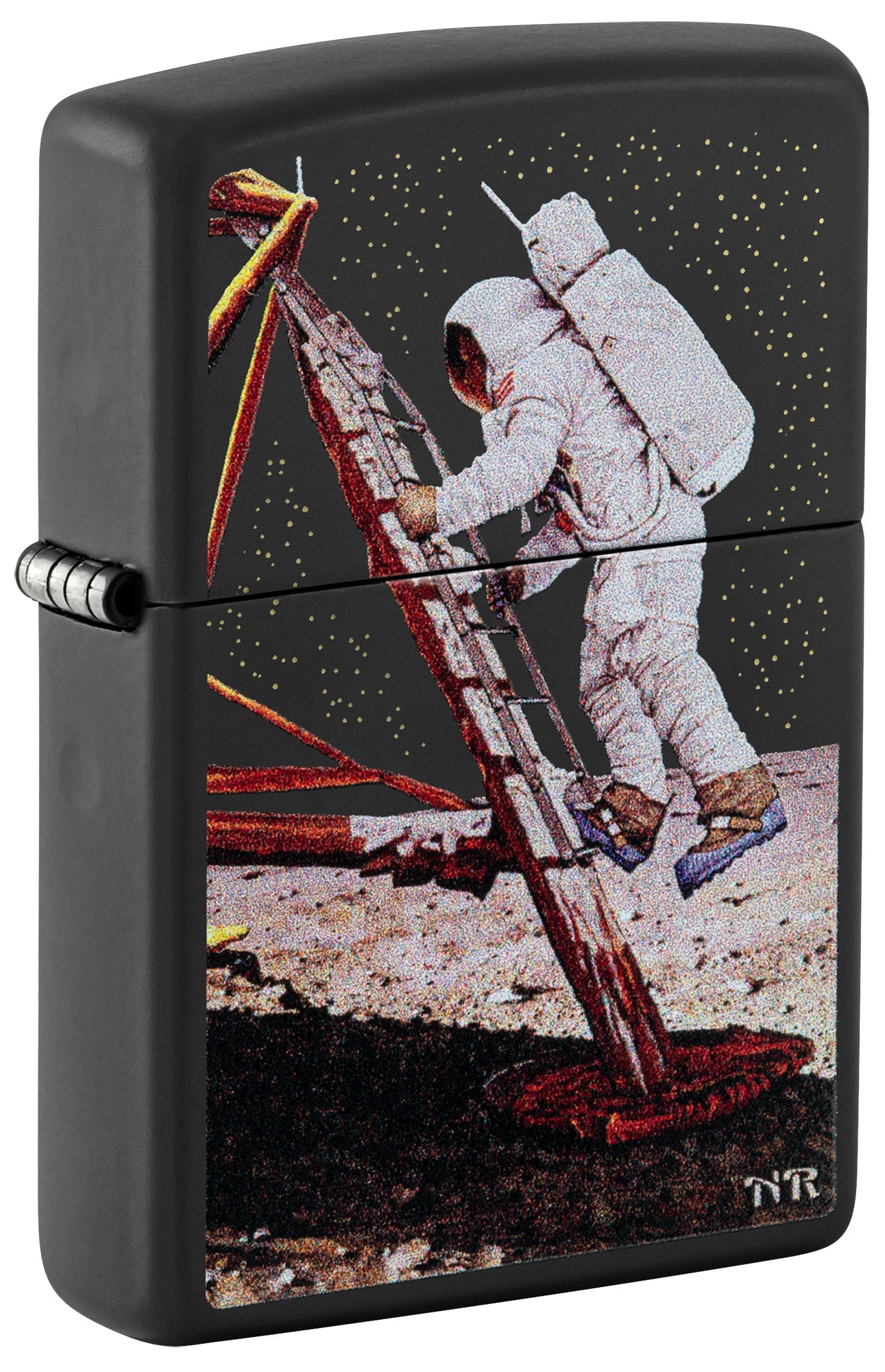Zippo Lighter: Moon Landing by Norman Rockwell - Black Matte 81527