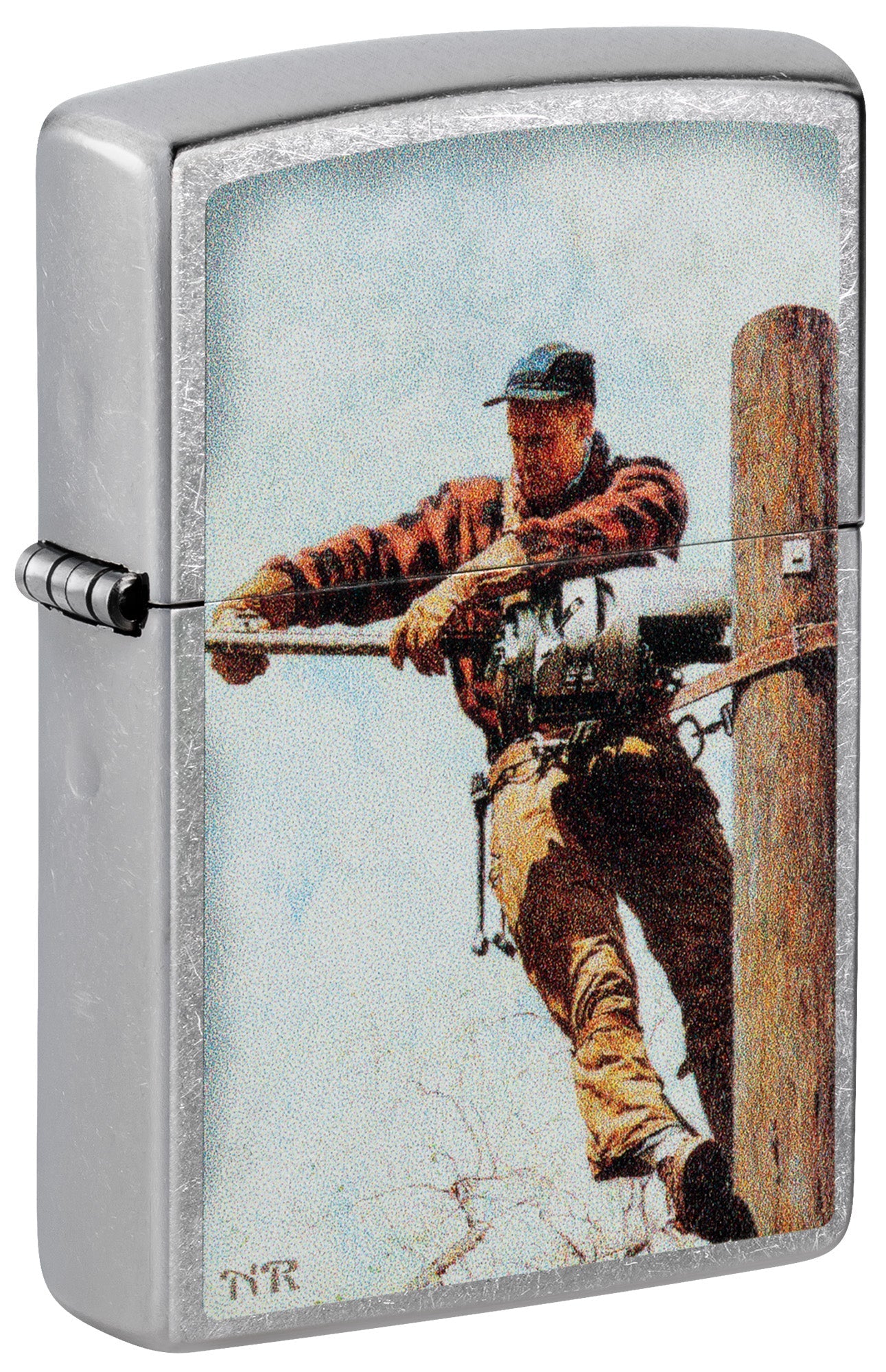 Zippo Lighter: Lineman by Norman Rockwell - Street Chrome 81528