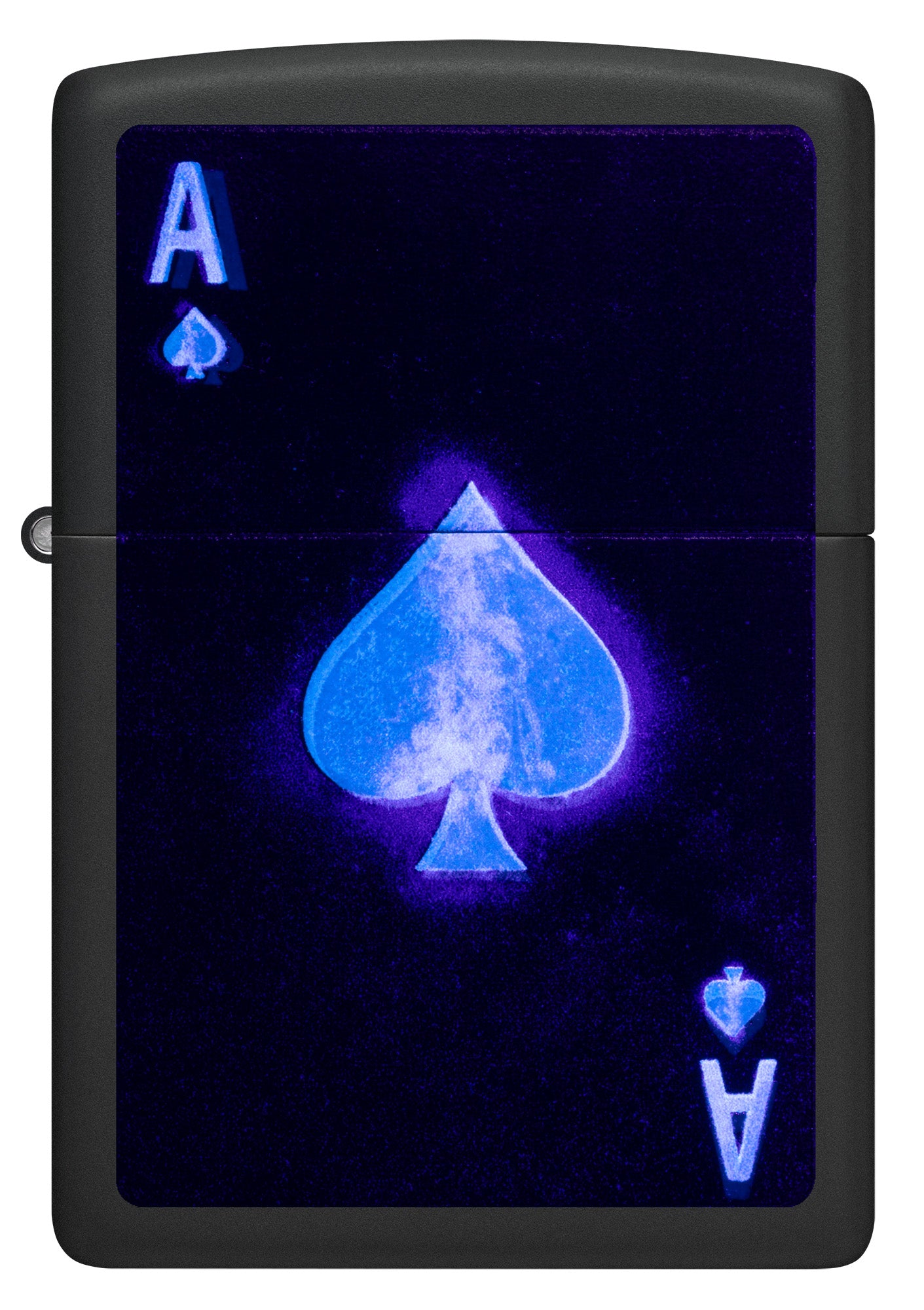 Zippo Lighter: Ace of Spades, Blacklight - Black Matte 81576