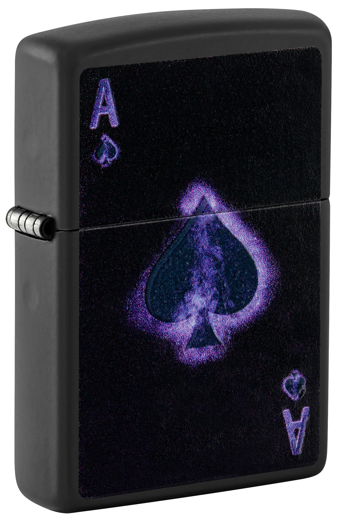 Zippo Lighter: Ace of Spades, Blacklight - Black Matte 81576