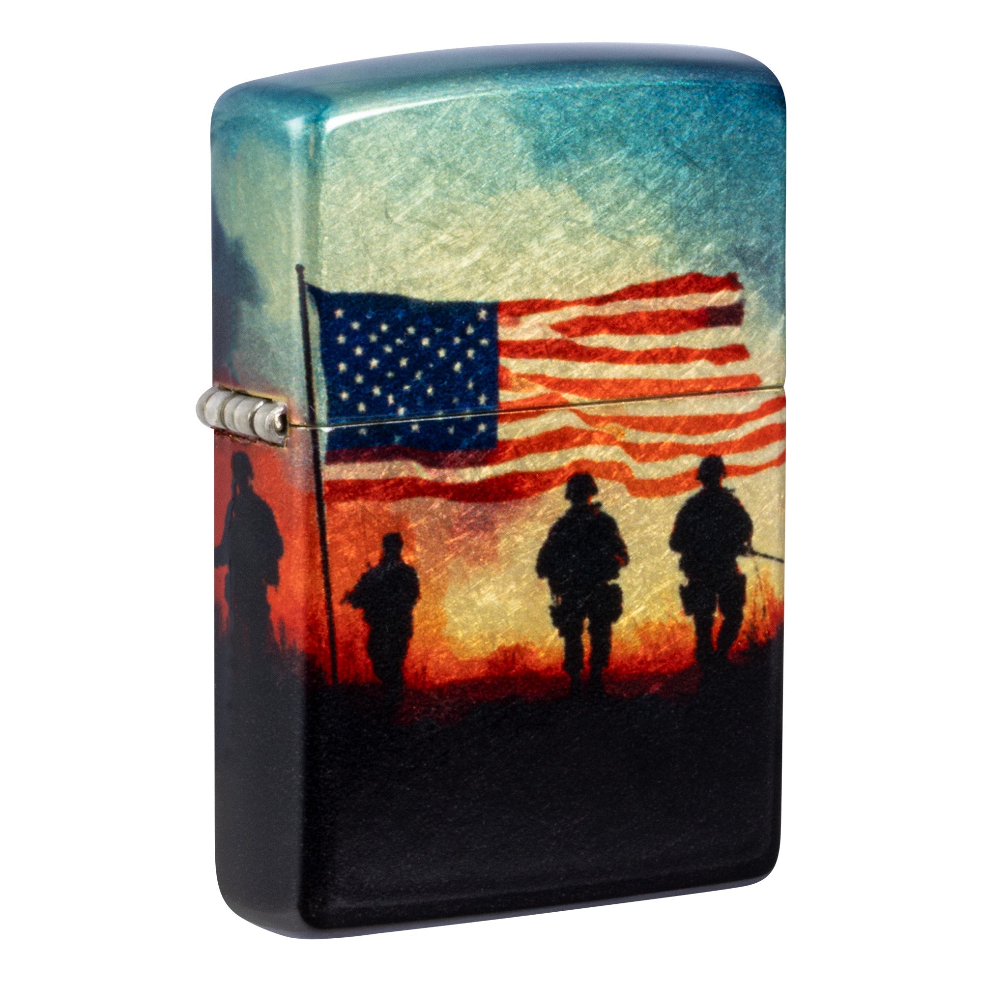 Zippo Lighter: Soldiers and American Flag - 540 Fusion 81767