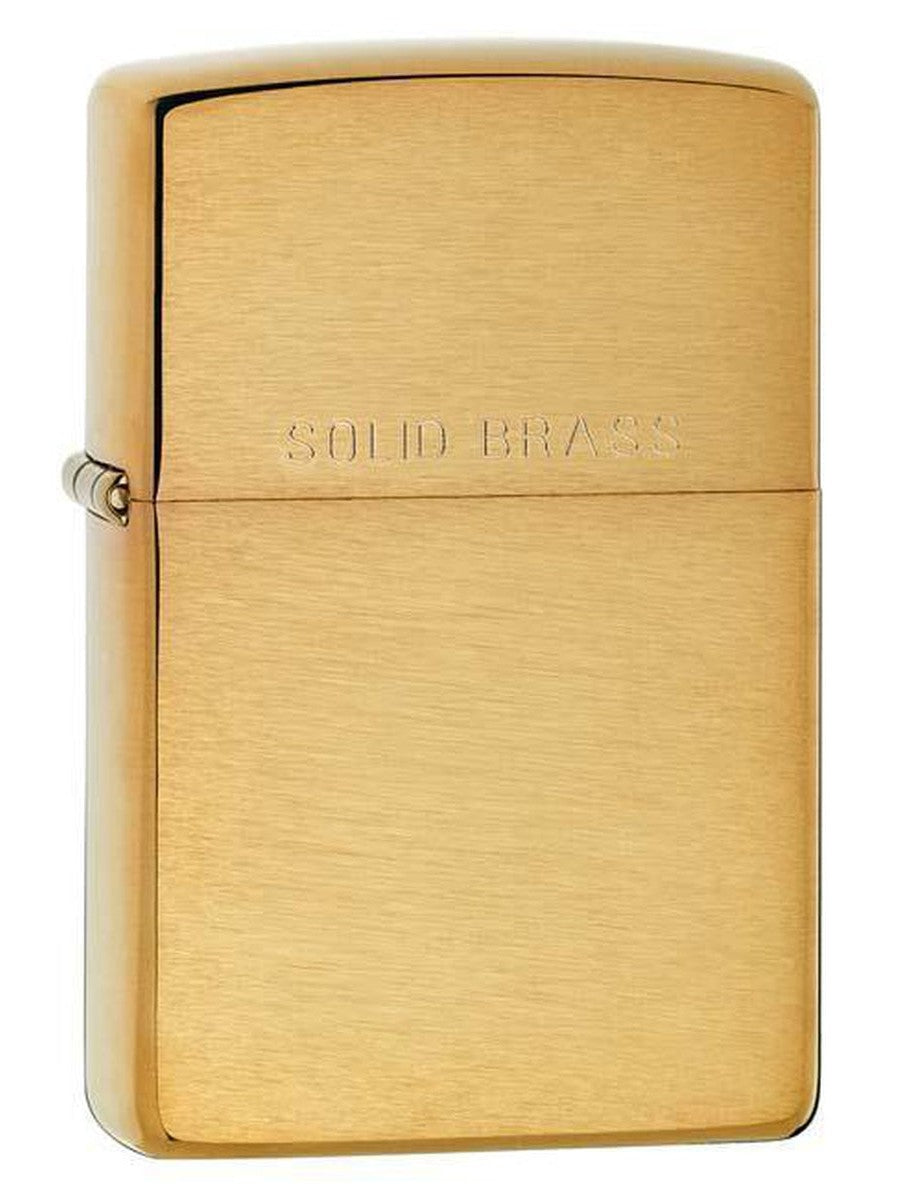 Zippo Lighter Solid Brass Brushed Brass 204 Lucas Lighters