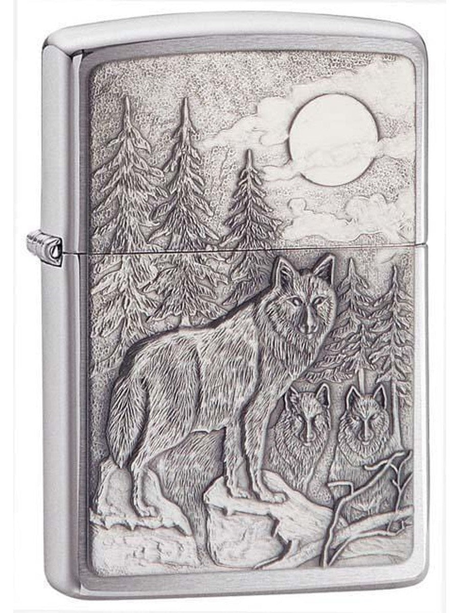 Zippo Lighter: Timberwolves Emblem - Brushed Chrome 20855 (1975497588851)