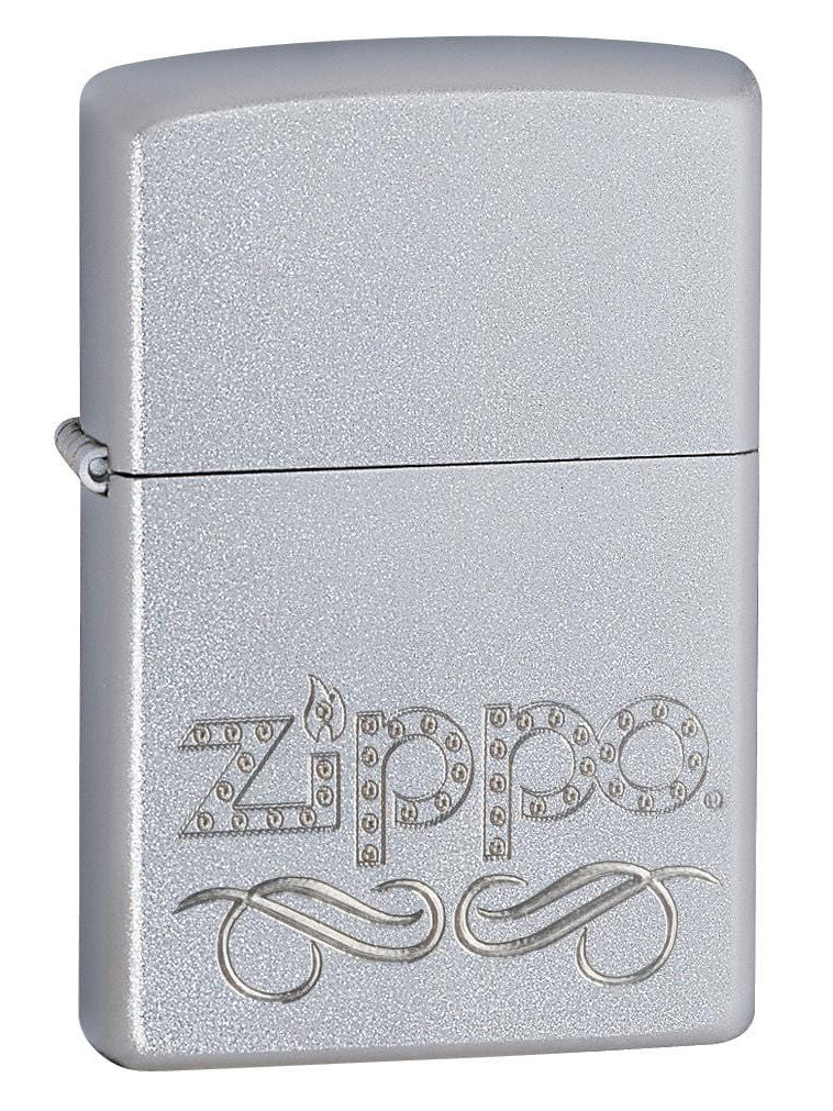 Zippo Pipe Lighter: Zippo Scroll - Satin Chrome 24335PL (1999370780787)