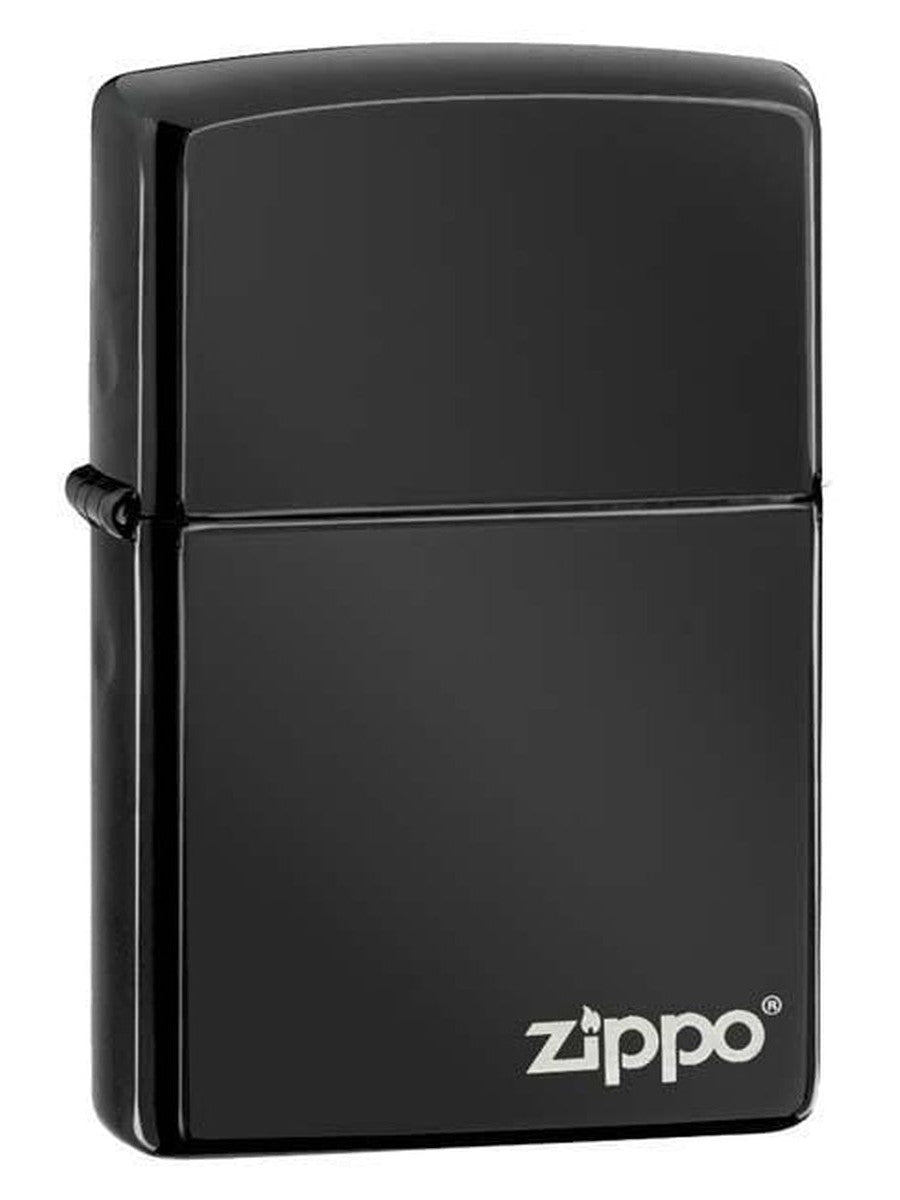 Zippo Lighter: Zippo Logo - Ebony 24756ZL (1975638065267)