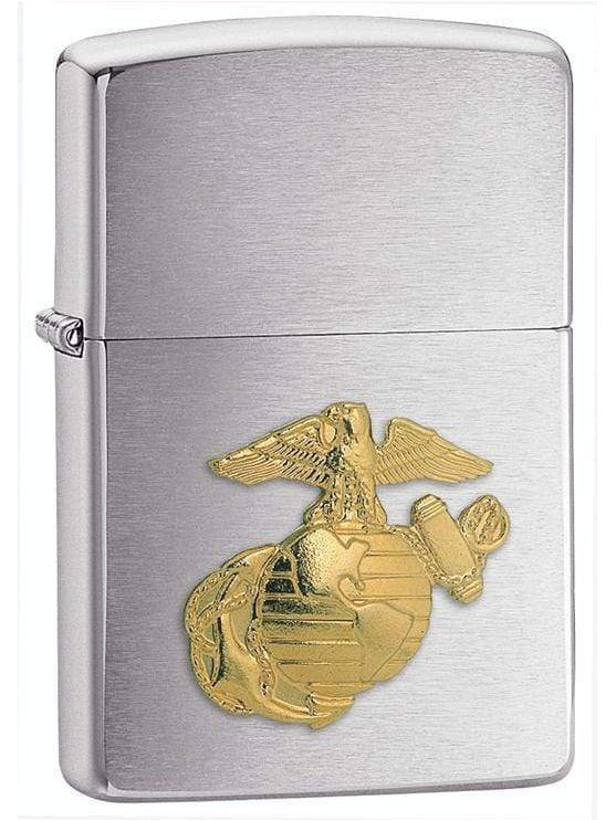 Zippo Pipe Lighter: US Marine Corps Crest Emblem - Brushed Chrome 280MARPL (1999371665523)