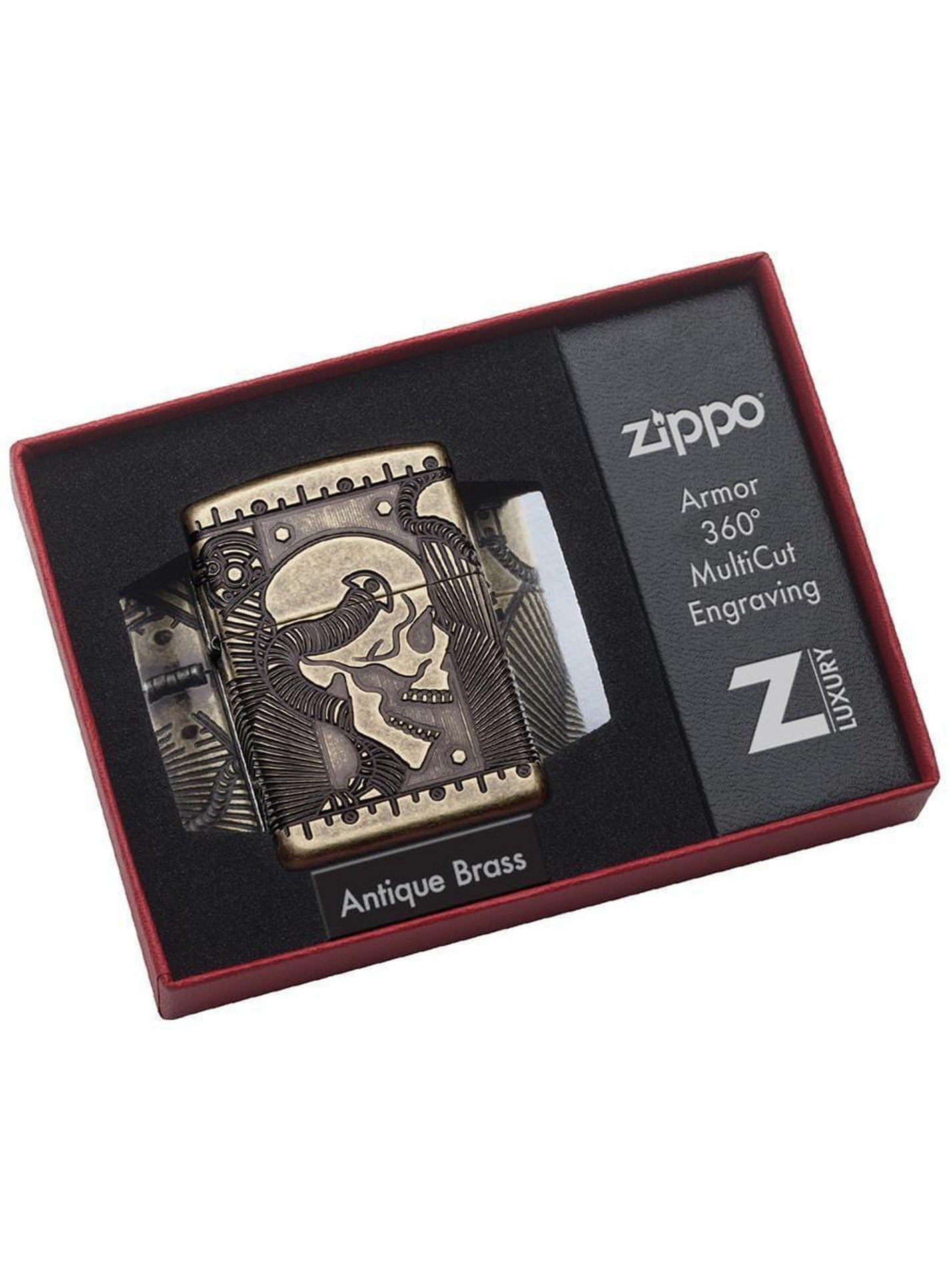 Zippo Lighter: Armor Multicut Steampunk - Antique Brass 29268 - Gear Exec (1975535698035)