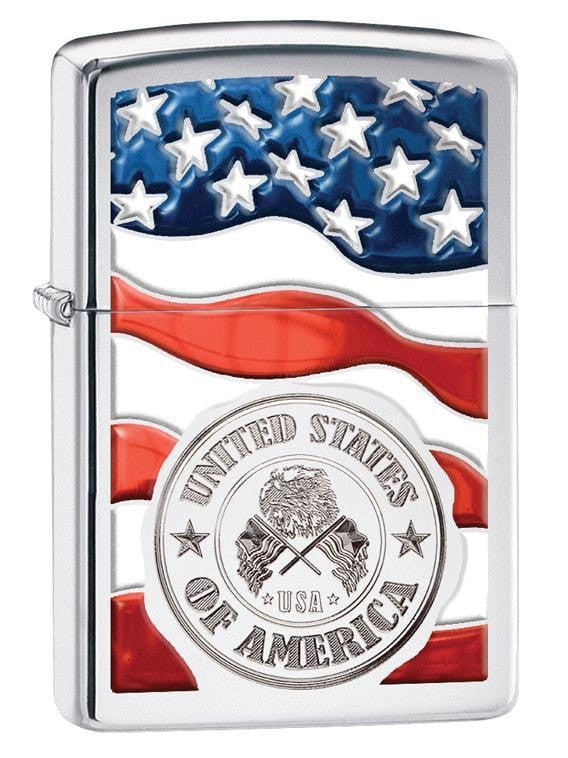 Zippo Pipe Lighter: United States of America - High Polish Chrome 29395PL (1999372550259)