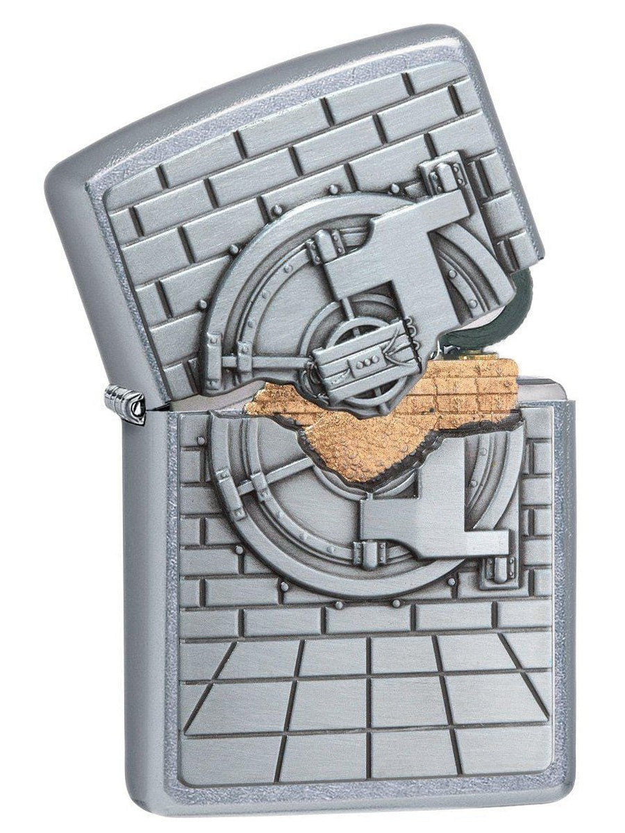 Zippo Lighter: Bank Vault Emblem - Street Chrome 29555 - Gear Exec (1975542251635)