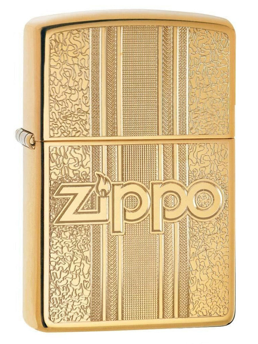 Zippo Lighter: Zippo Engraved Pattern - High Polish Brass 29677 (1975546740851)