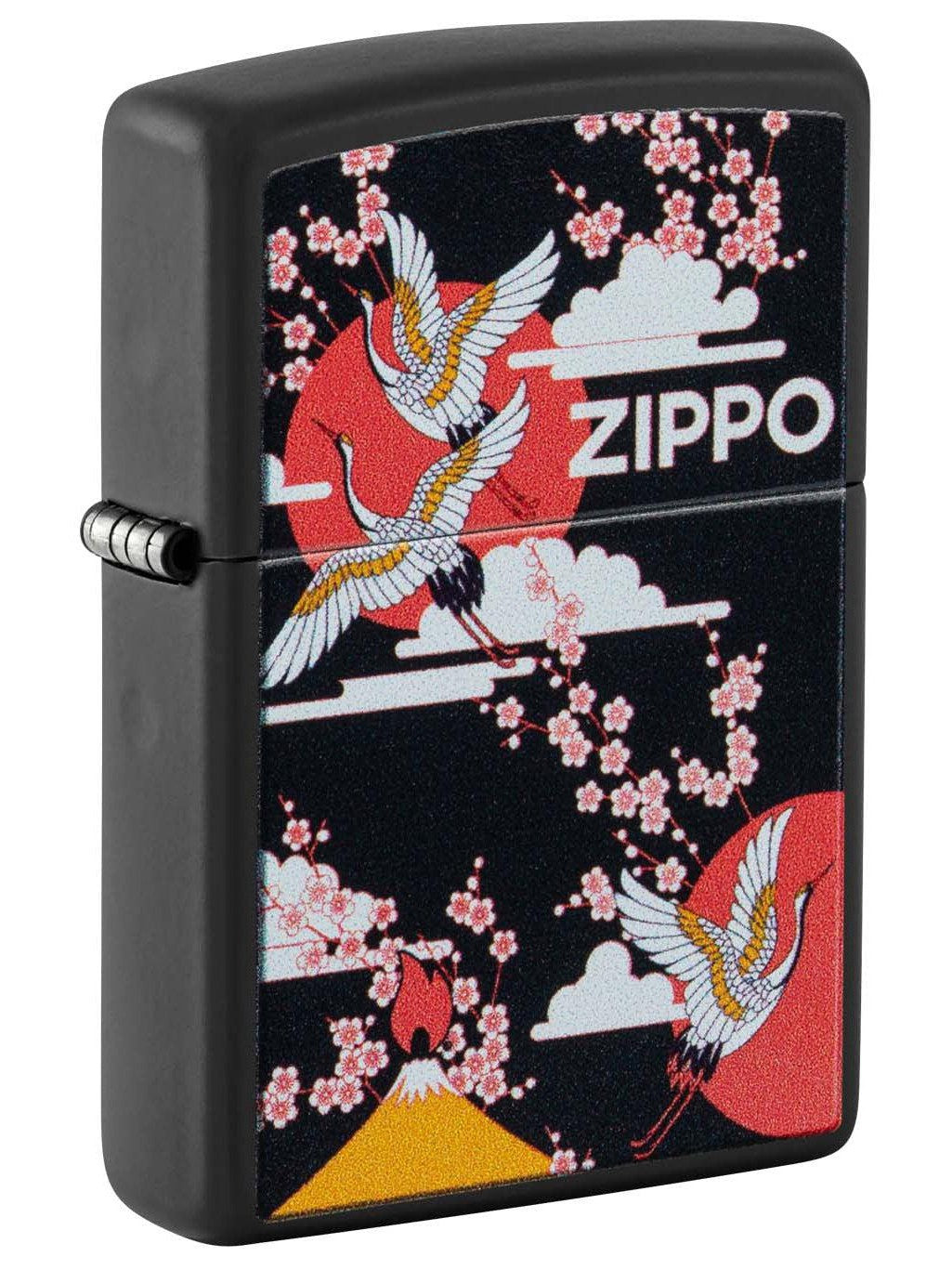 Zippo Lighter: Asian Artwork - Black Matte 48182