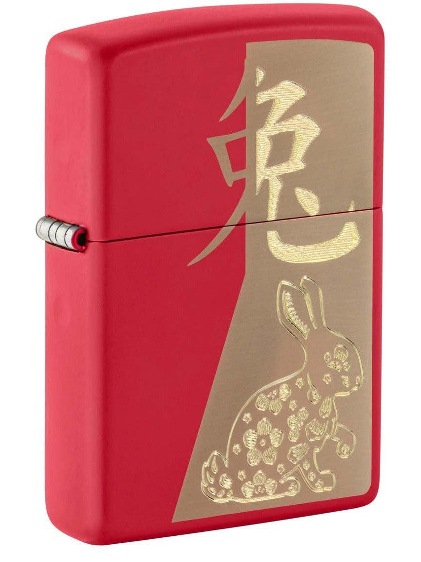 Zippo Lighter Year of the Rabbit Red Matte 48282 Lucas Lighters