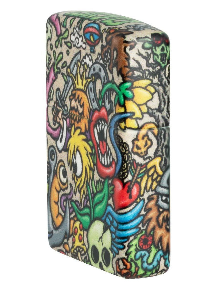 Zippo Lighter: Crazy Collage, 540 Color - Matte 48394