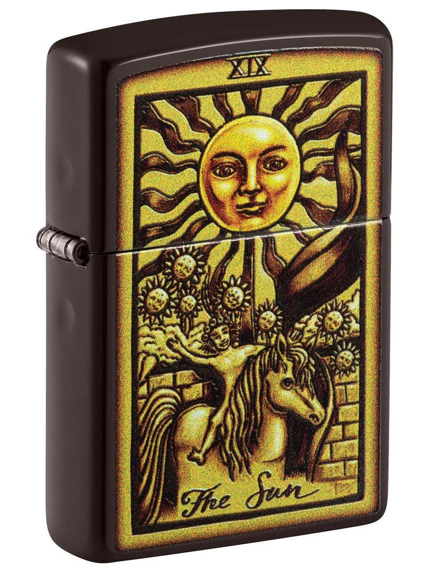 Zippo Lighter: Tarot Card 19, The Sun - Brown 48452