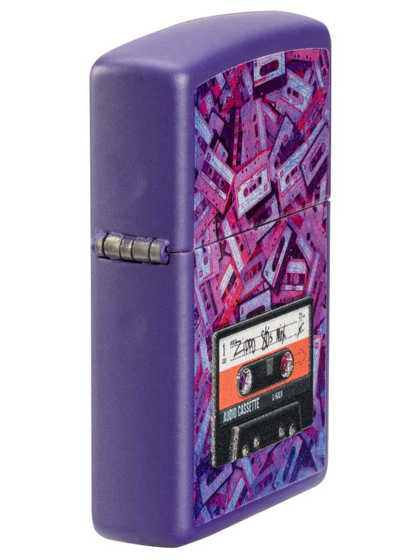 Zippo Lighter: Zippo Cassette Tape - Purple Matte 48521