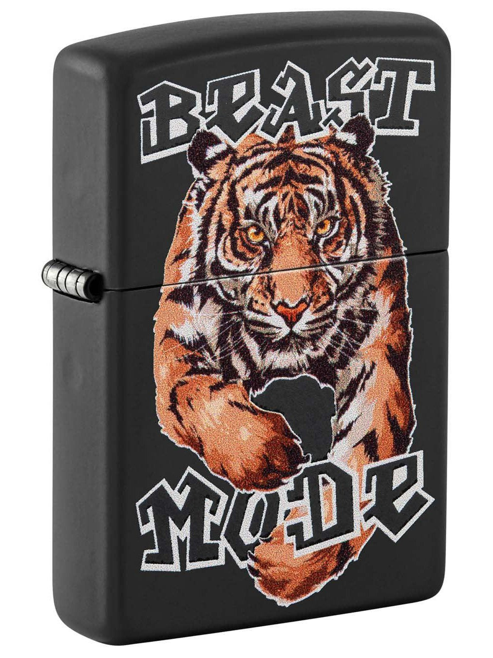 Zippo Lighter: Tiger, Beast Mode - Black Matte 48529