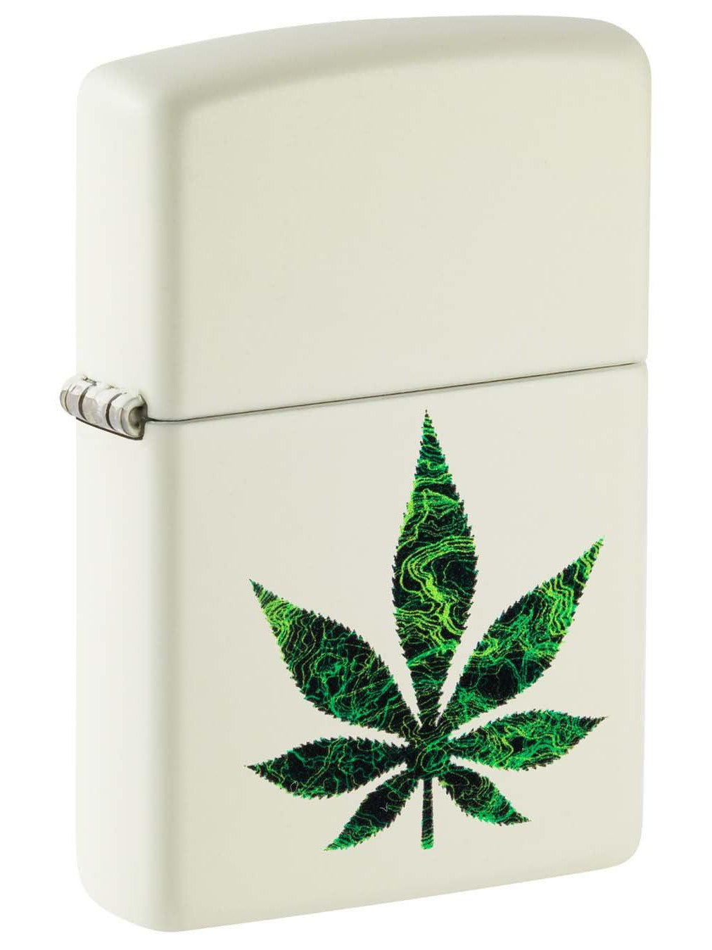 Zippo Lighter: Weed Leaf - Glow-in-the-Dark Green 48534