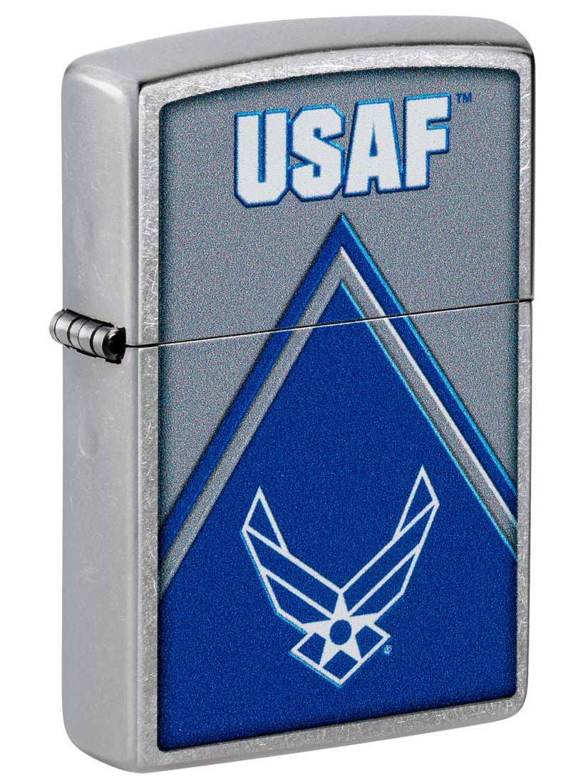 Zippo Lighter USAF Air Force Logo Street Chrome 48551 Lucas Lighters