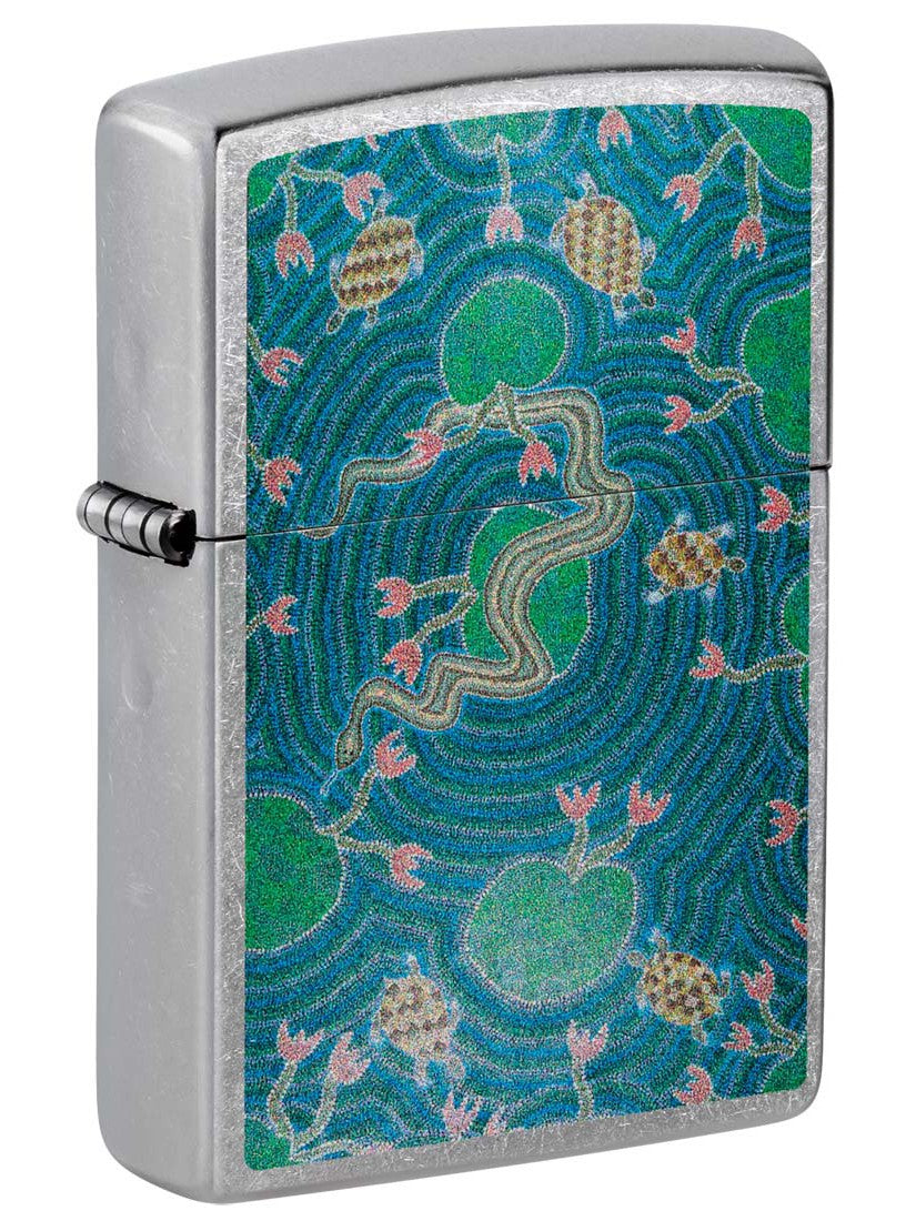 Zippo Lighter: Billabong Dreaming by John Smith Gumbula - Street Chrome 48626