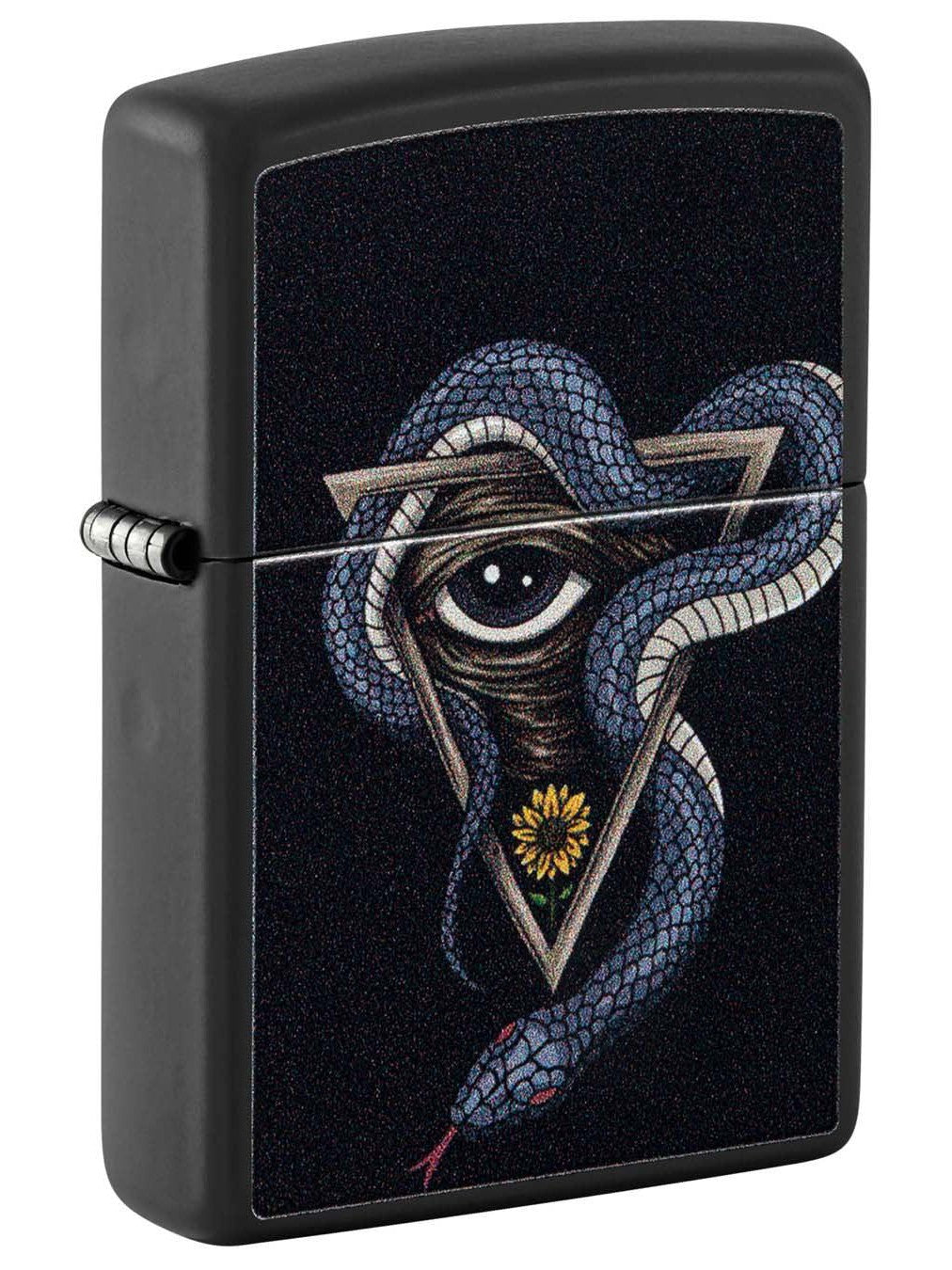 Zippo Lighter: Snake and Eye - Black Matte 48651