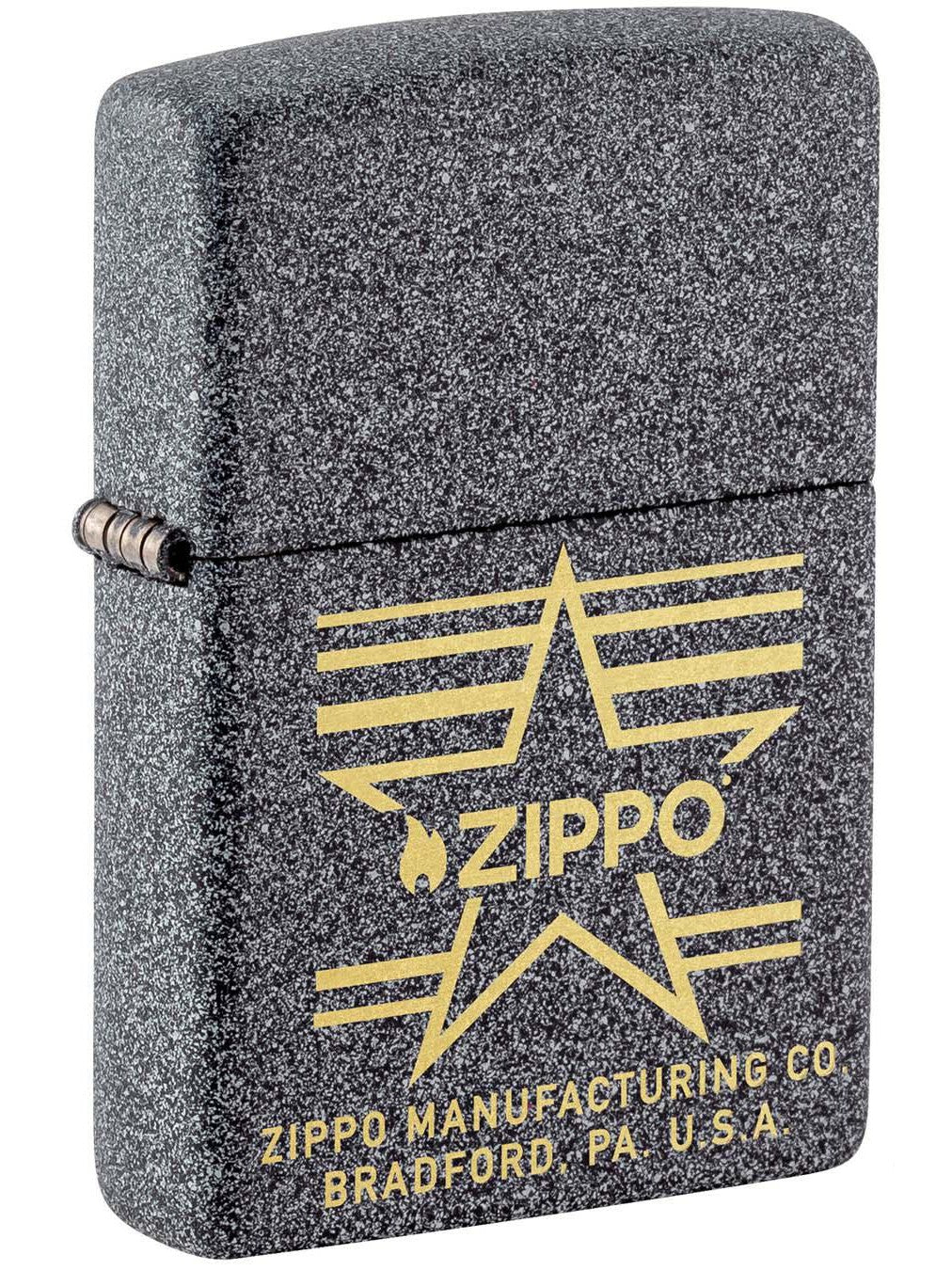 Zippo Lighter: Zippo Star, Engraved - Iron Stone 48711
