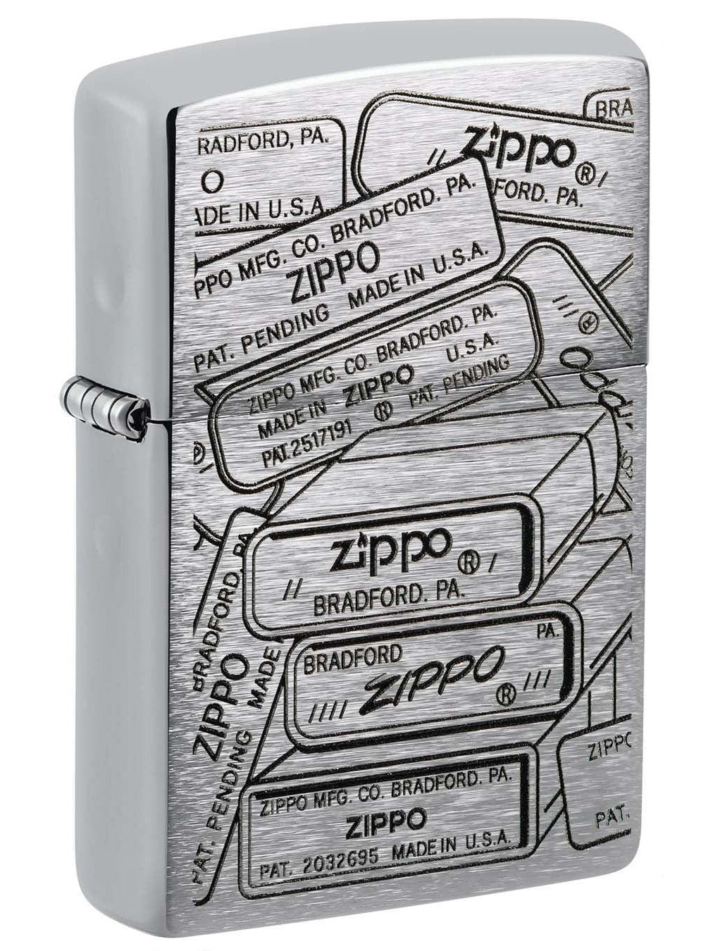 Zippo Lighter: Zippo Bottom Stamps - Brushed Chrome 48713