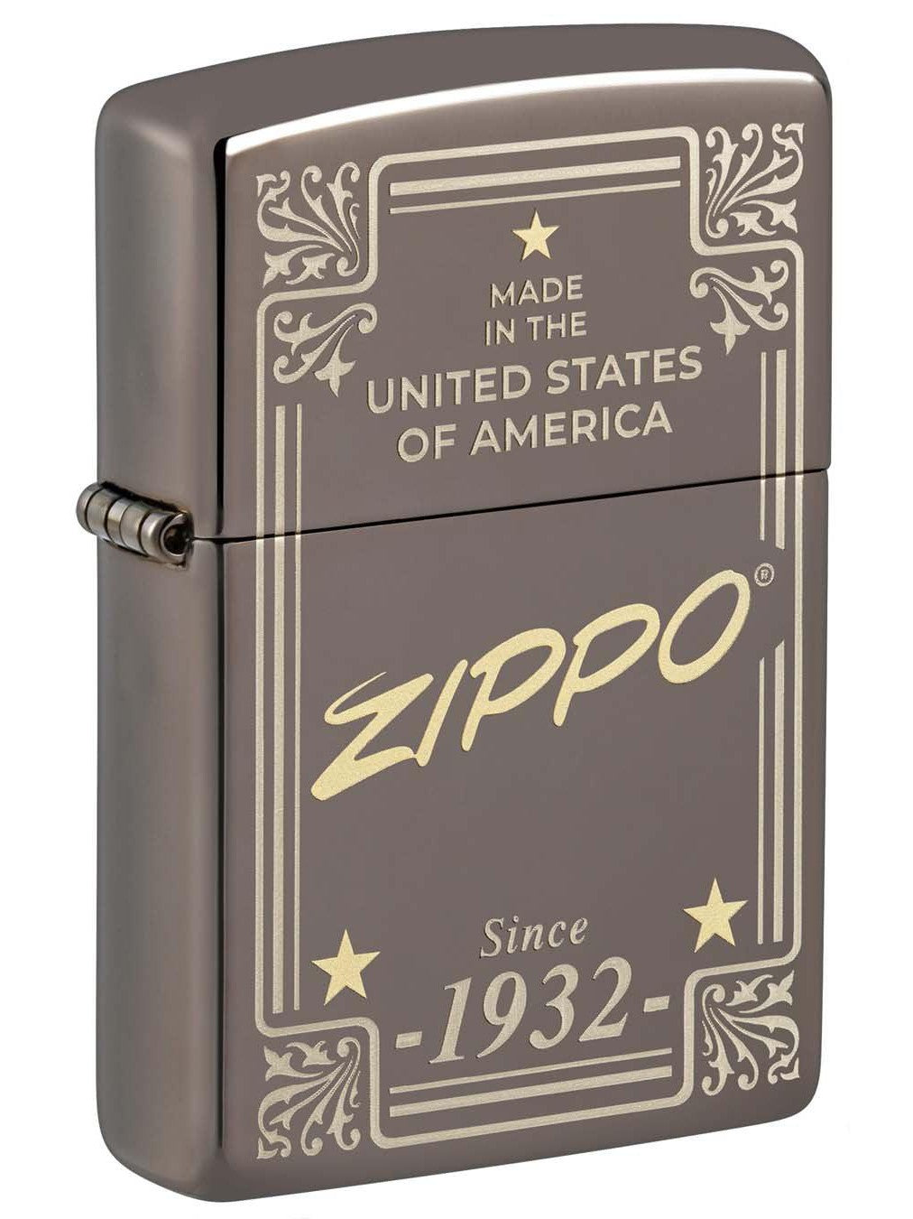 Zippo Lighter: Zippo Since 1932, Engraved - Black Ice 48715