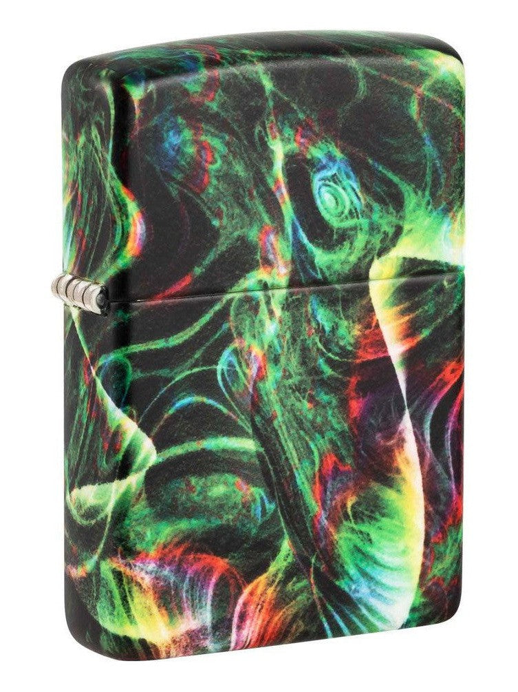 Zippo Lighter: Psychedelic Swirl, 540 Color - Glow-in-the-Dark Green 48774