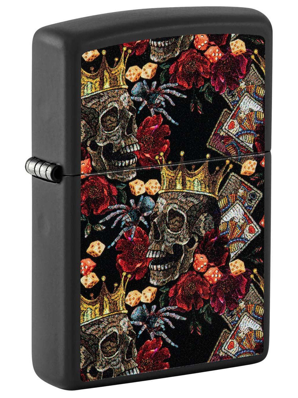 Zippo Lighter: King Skulls and Spiders - Black Matte 48892