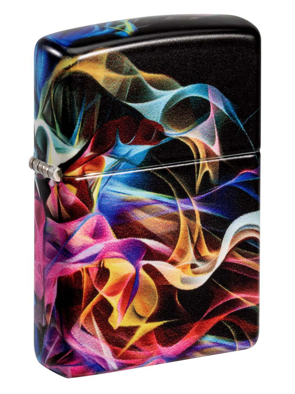 Zippo Lighter: Abstract Smoke Design - 540 White Matte 48897