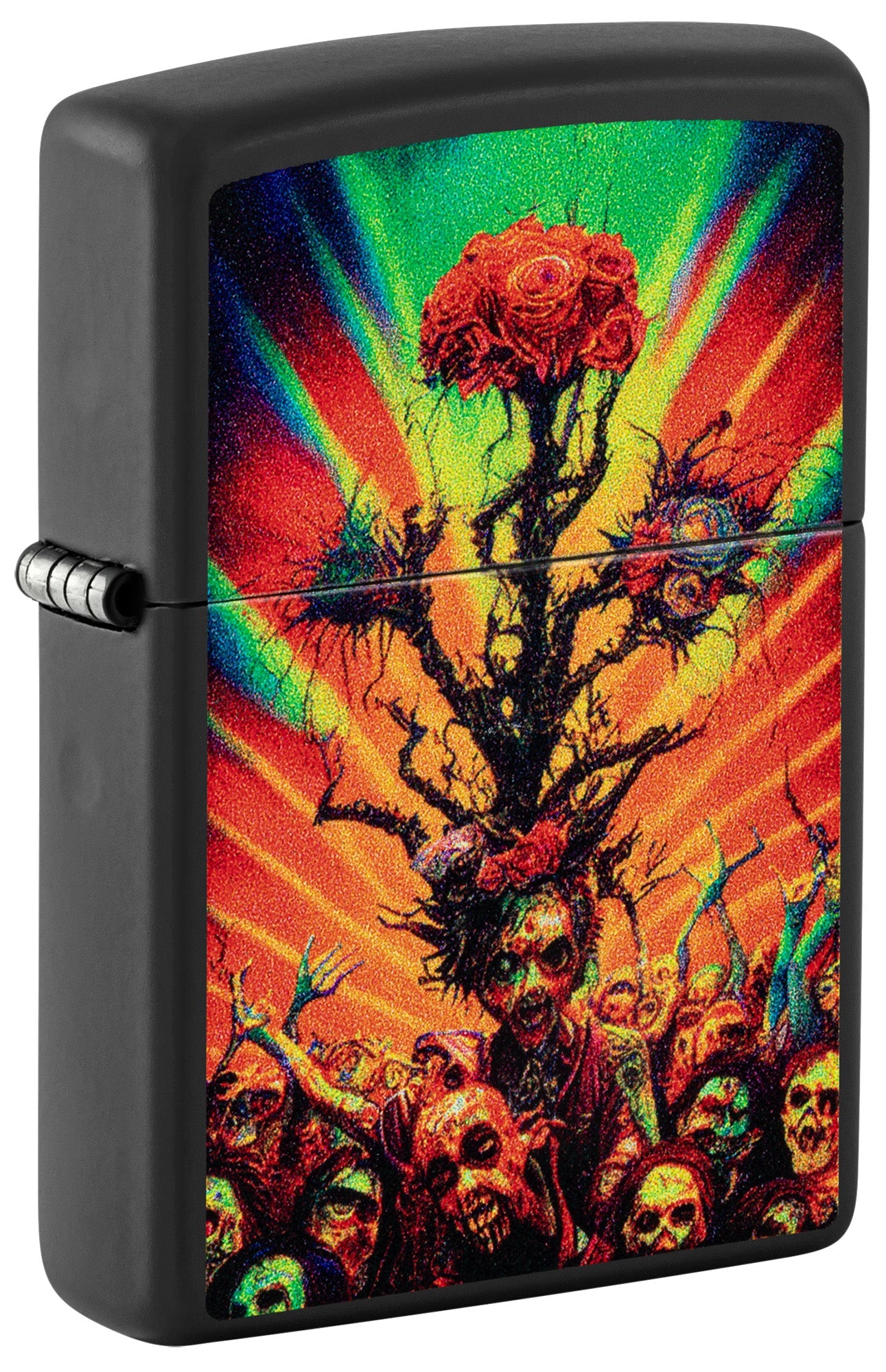 Zippo Lighter: Colorful Zombies Design - Black Matte 48956