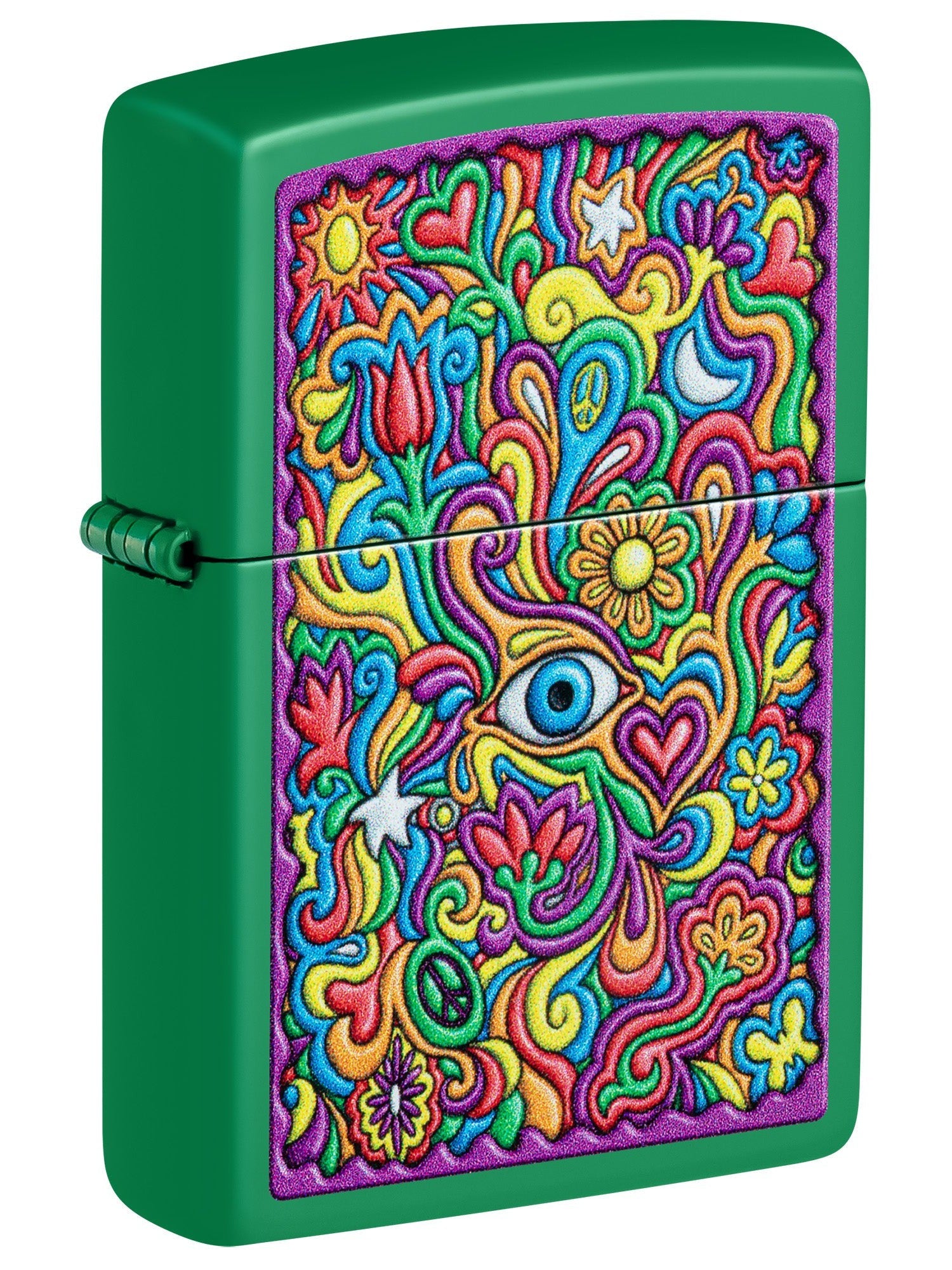 Zippo Lighter: Trippy Design - Grass Green Matte 48957