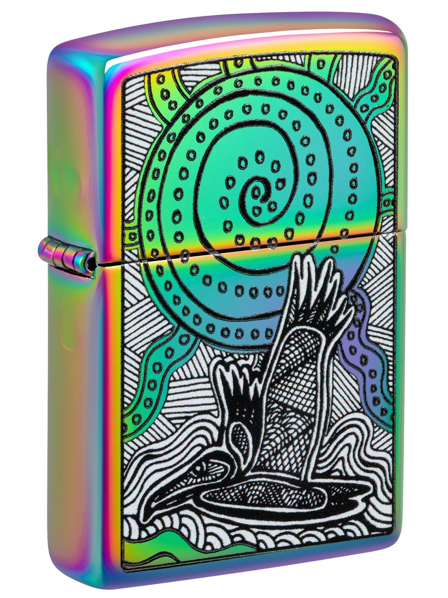 Zippo Lighter: Soaring Bird and Sea Turtle by John Smith Gumbula - Multi-Color 48964
