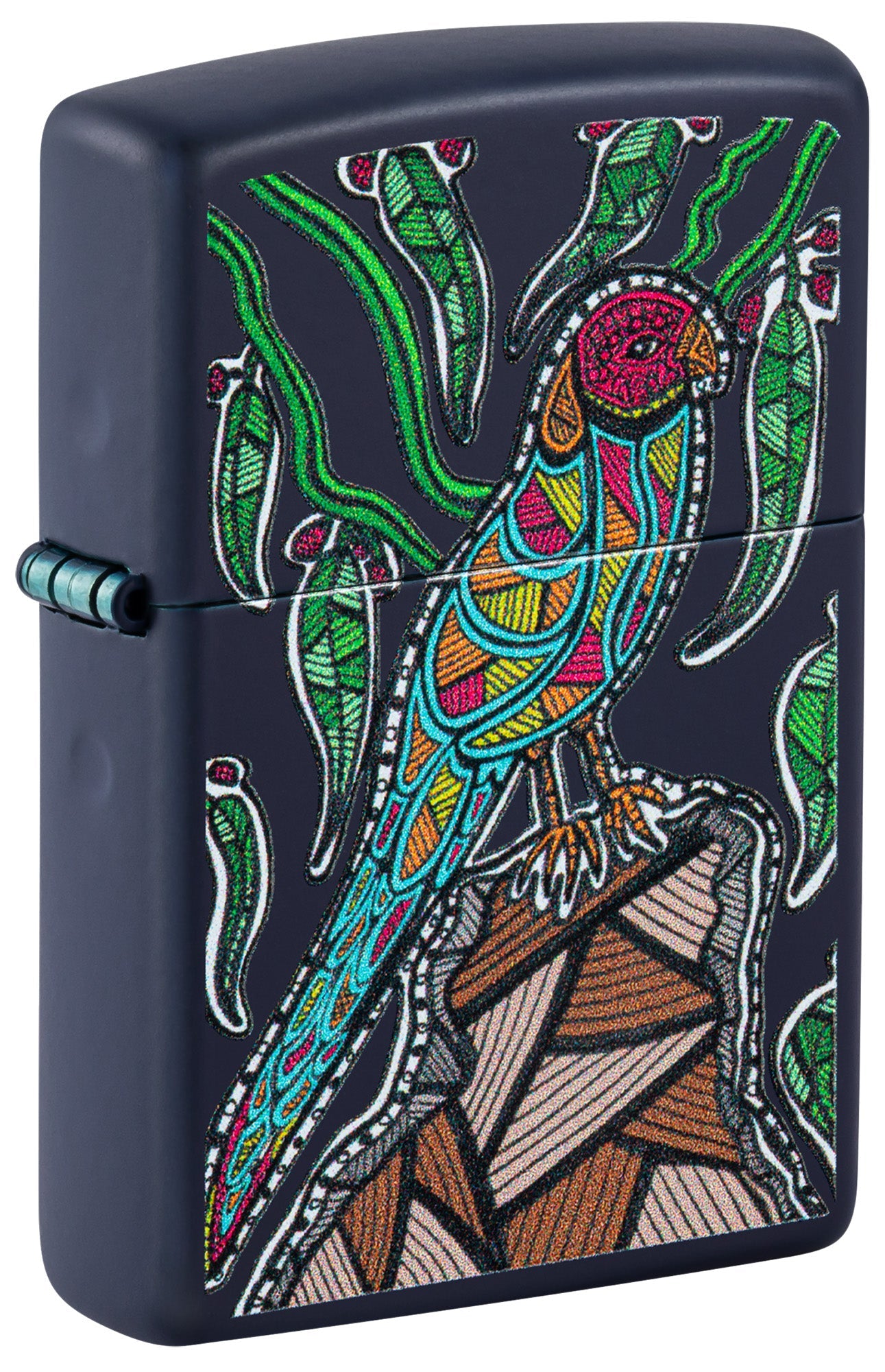 Zippo Lighter: Tropical Bird by John Smith Gumbula - Navy Matte 48965