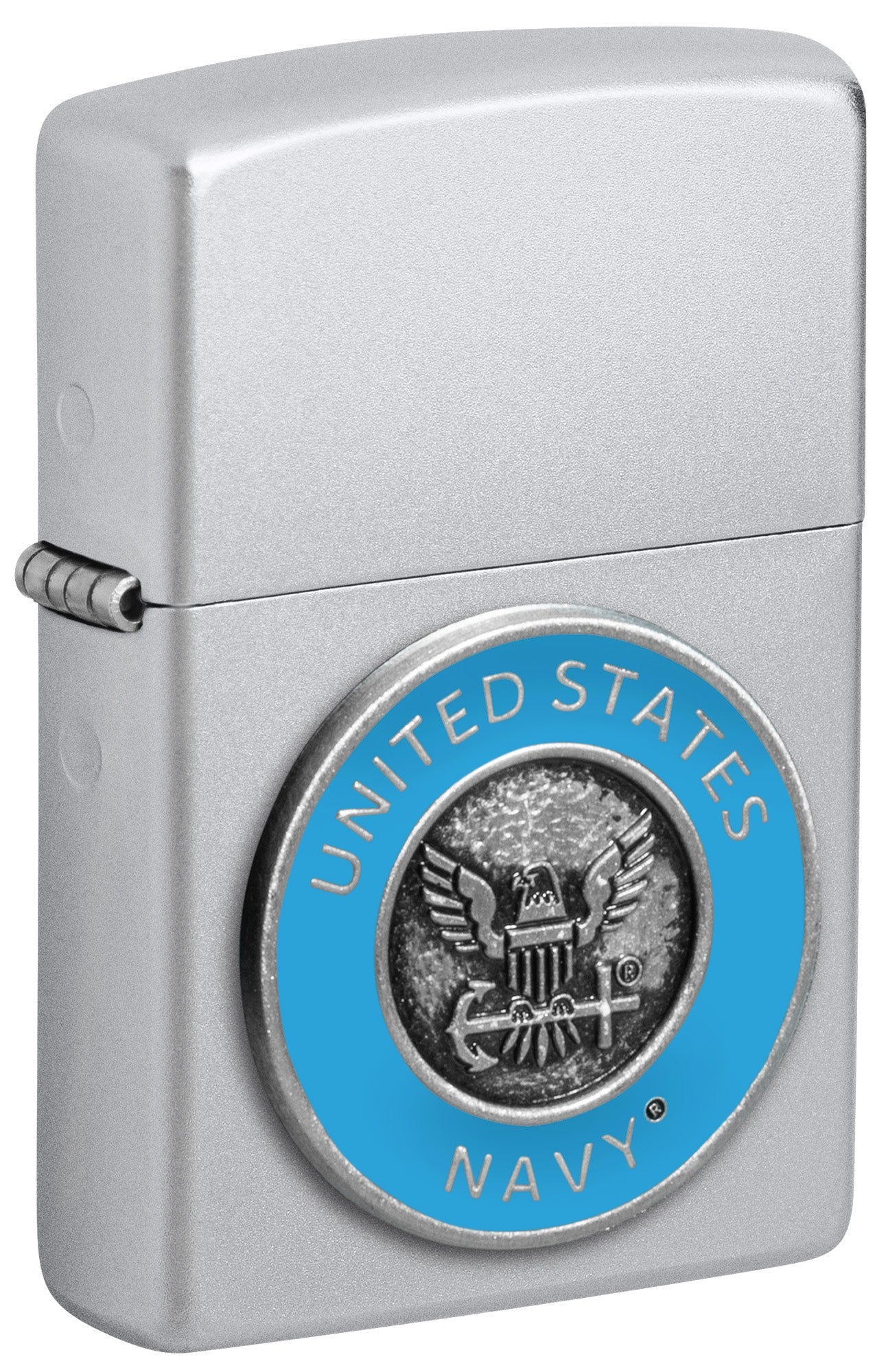 Zippo Lighter: United States Navy Emblem - Satin Chrome 48975